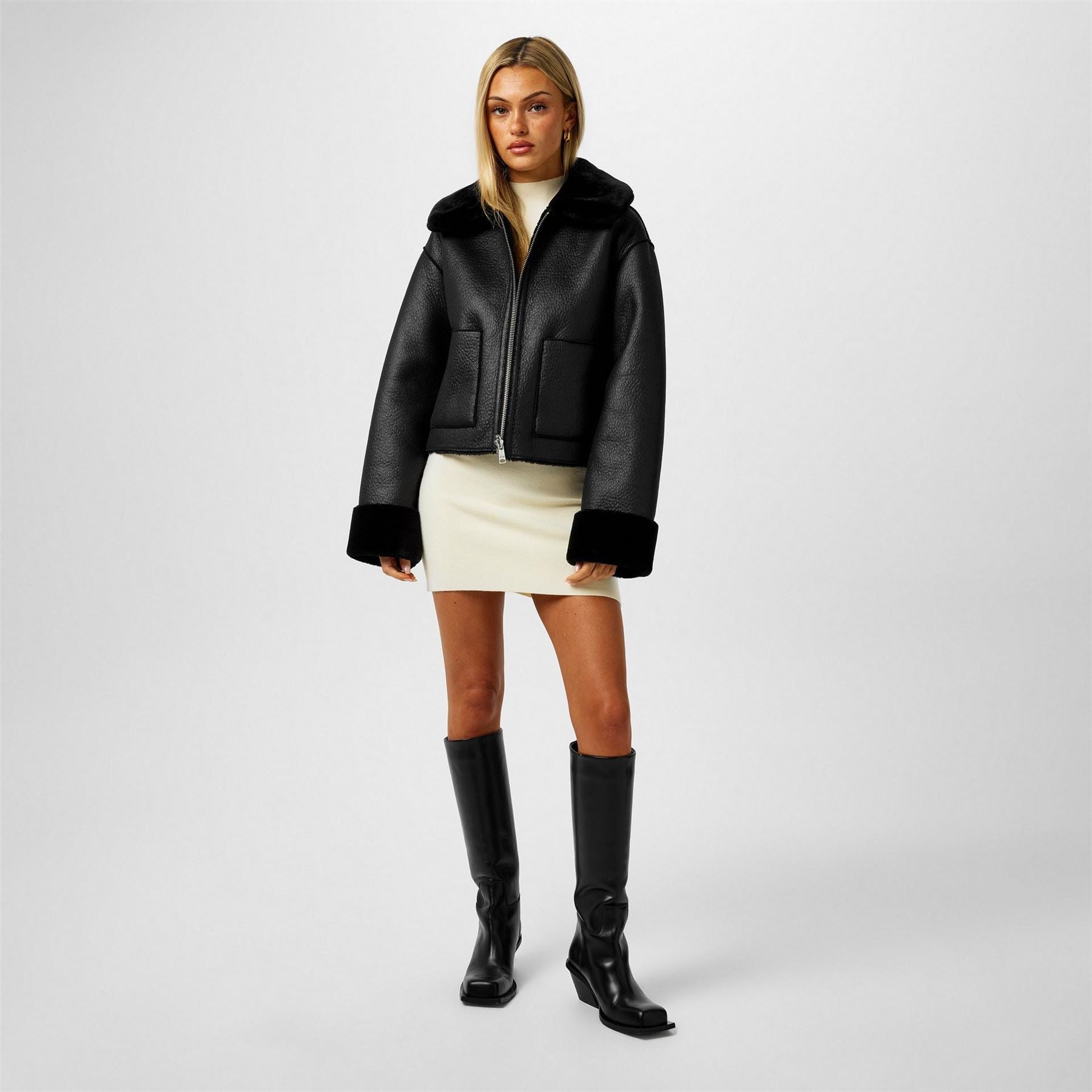 Jack Wills Reverse Structured Shearling Jacket