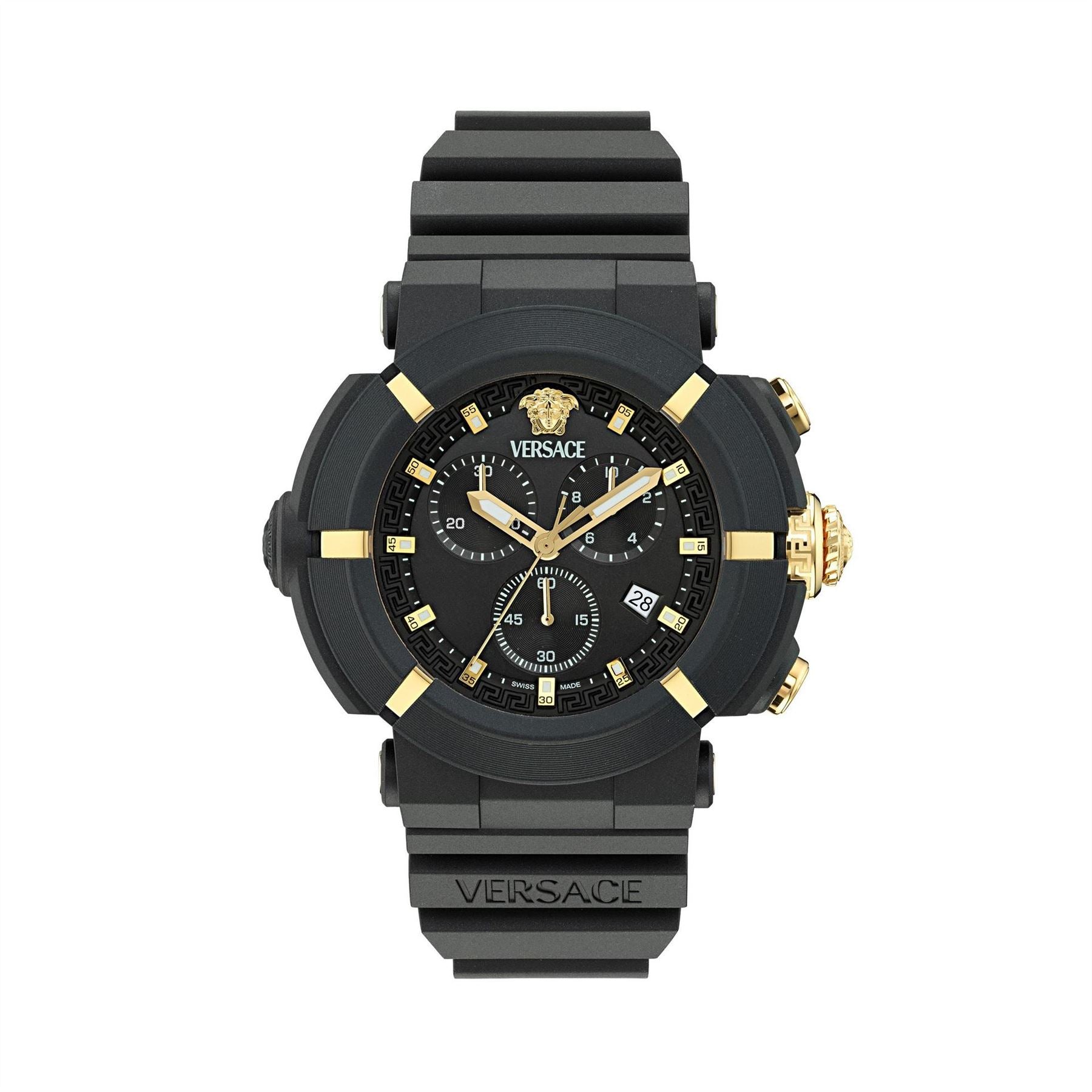 Versace Chronograph Fashion Rubber Bracelet Analogue Watch