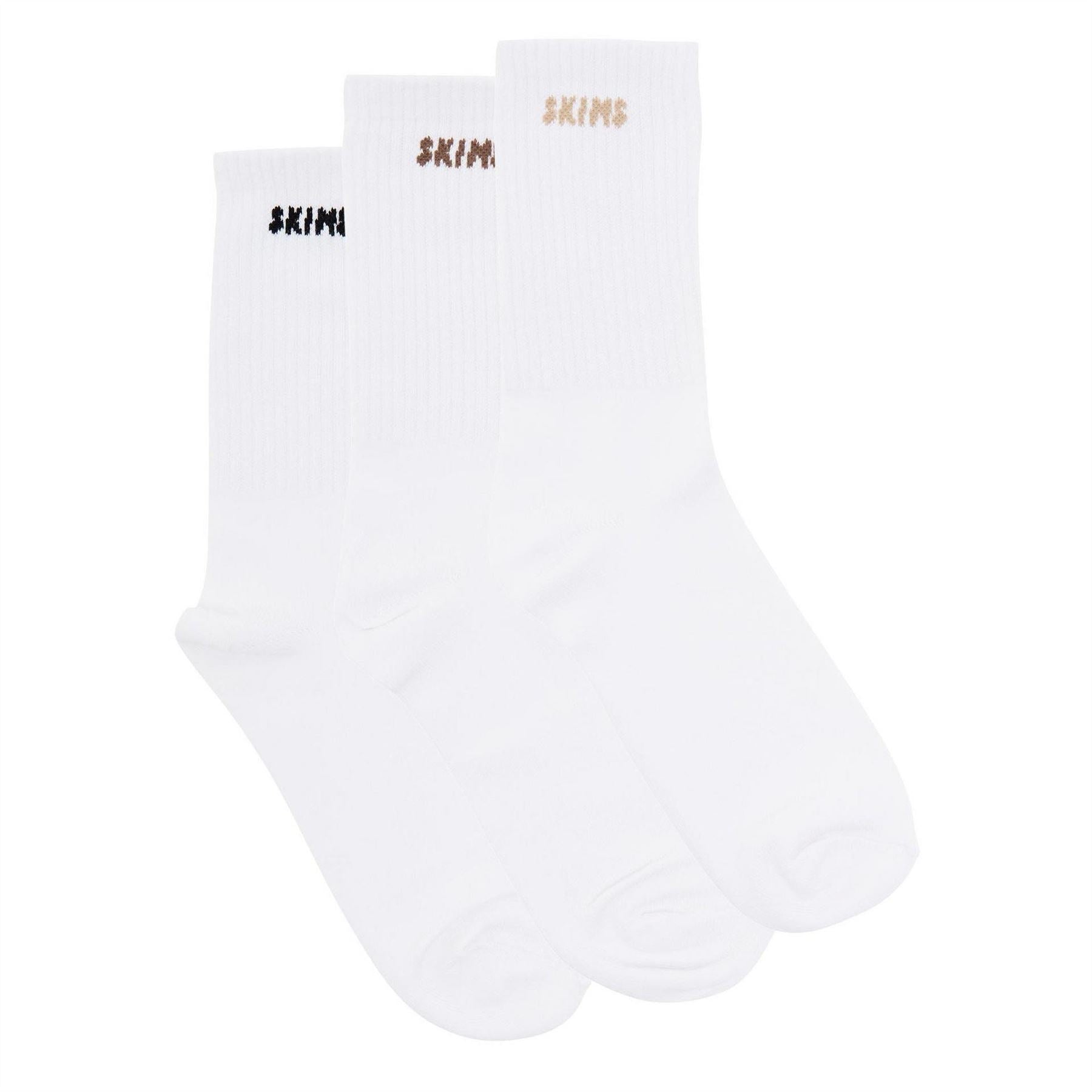 SKIMS Ribbed Crew Sock 3 Pack Snow