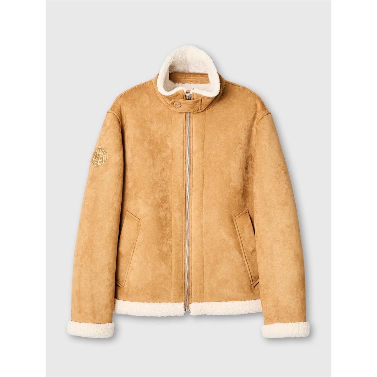 Pretty Green Ashcroft Flight Insulating Aviation Inspired Shearling Jacket