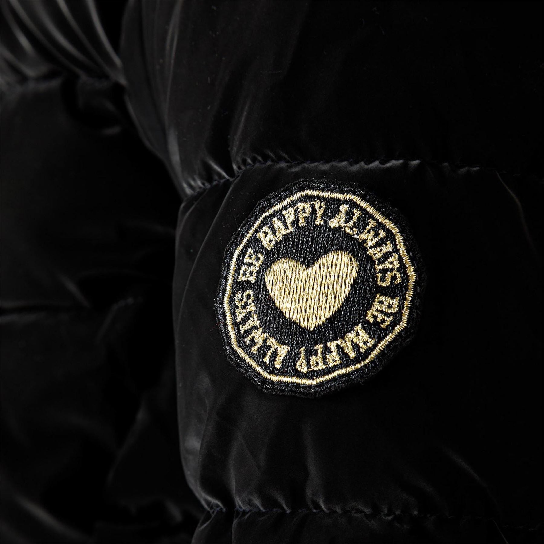 Minoti Girls Padded Jacket Velvet Feel Black