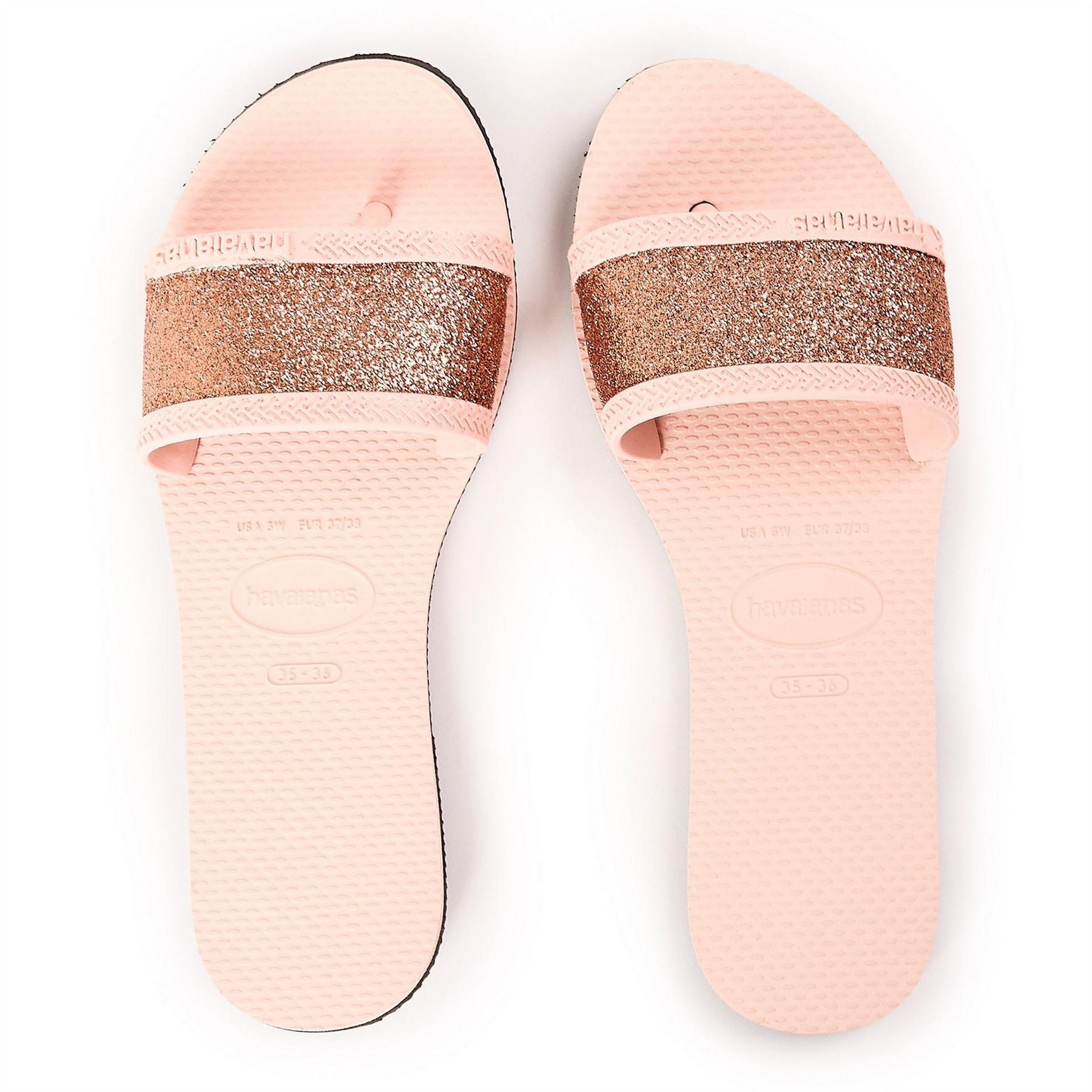 Havaianas Womens Hav. You Angra Glitter Ballet Rose Flip Flops