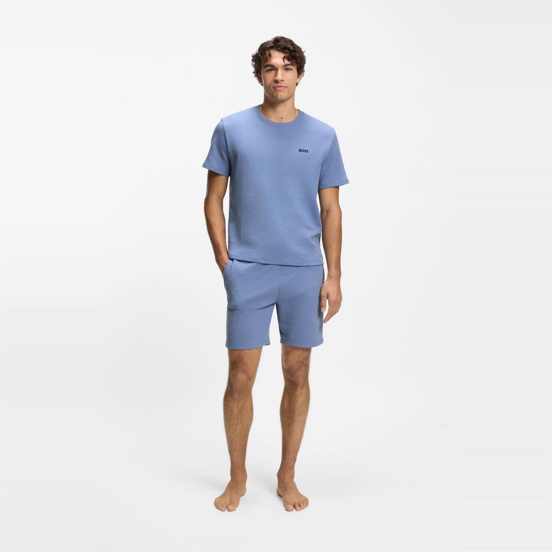 Boss Embroidered Waffle Pyjama Shorts