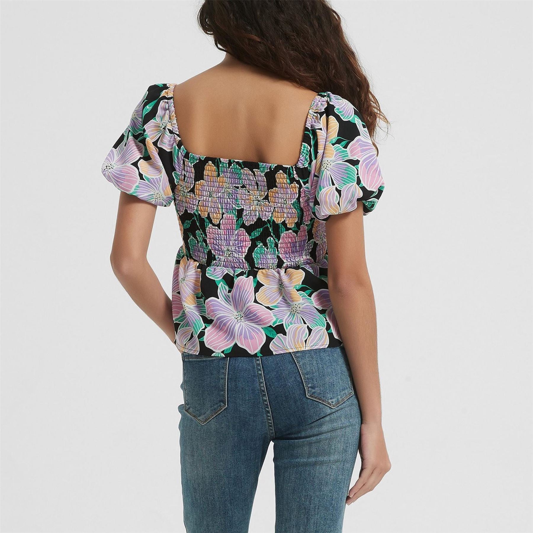 Be You Square Neck Regular Fit Short Sleeve Blouse