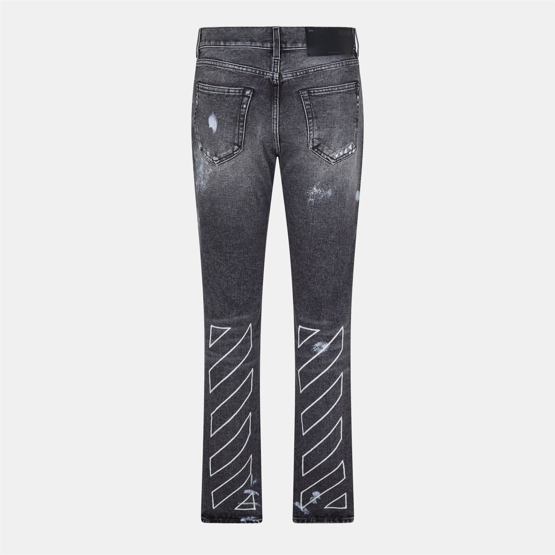 Off White Distressed Wide Fit Jeans