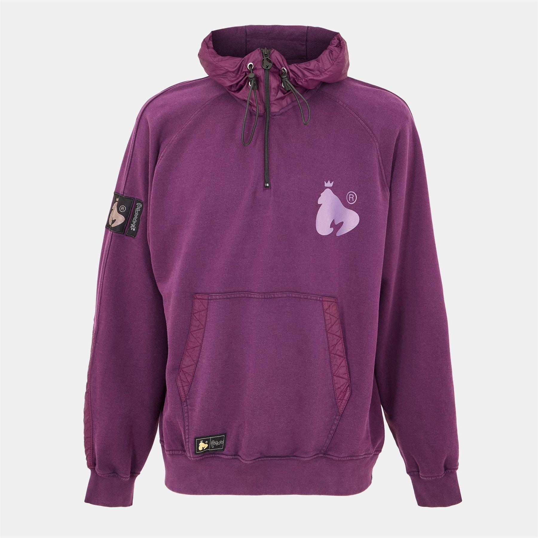 Money Hooded Neck High Collar Raglan Sleeve Sweatshirt