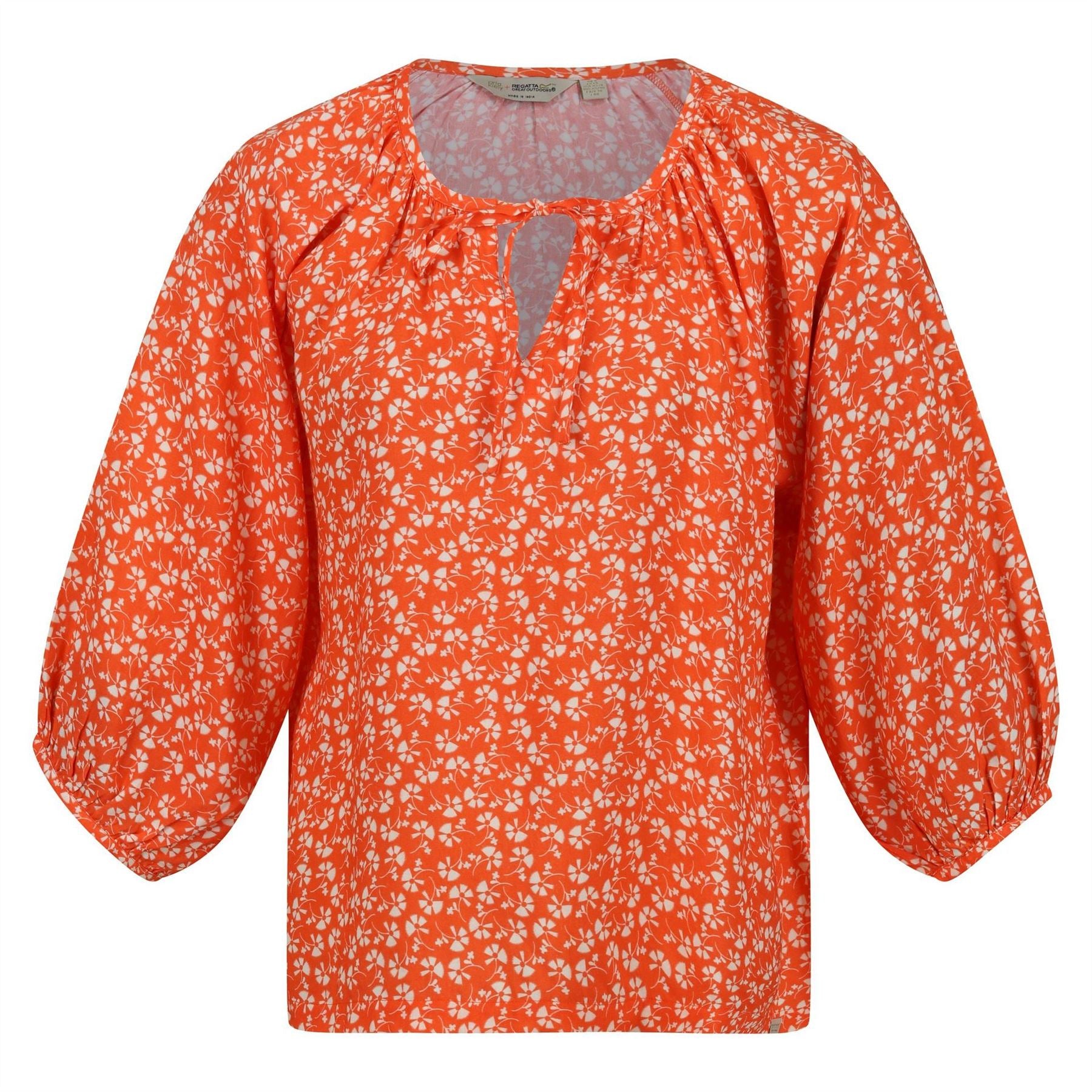 Regatta Orla Relaxed Fit Keyhole Neck Balloon Sleeve Blouse