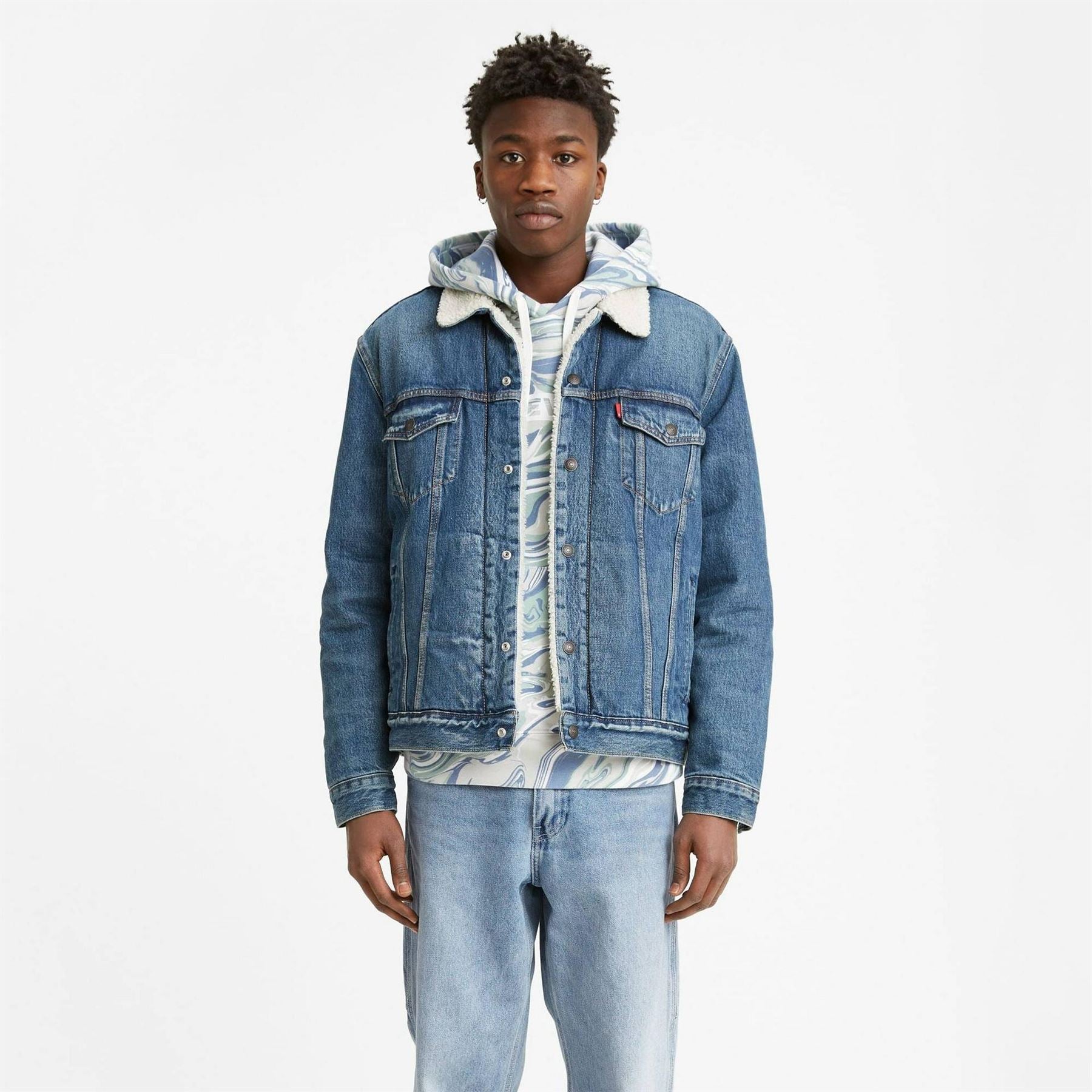 Levis Type 3 Sherpa Cotton Mix Long Sleeve Denim Jacket