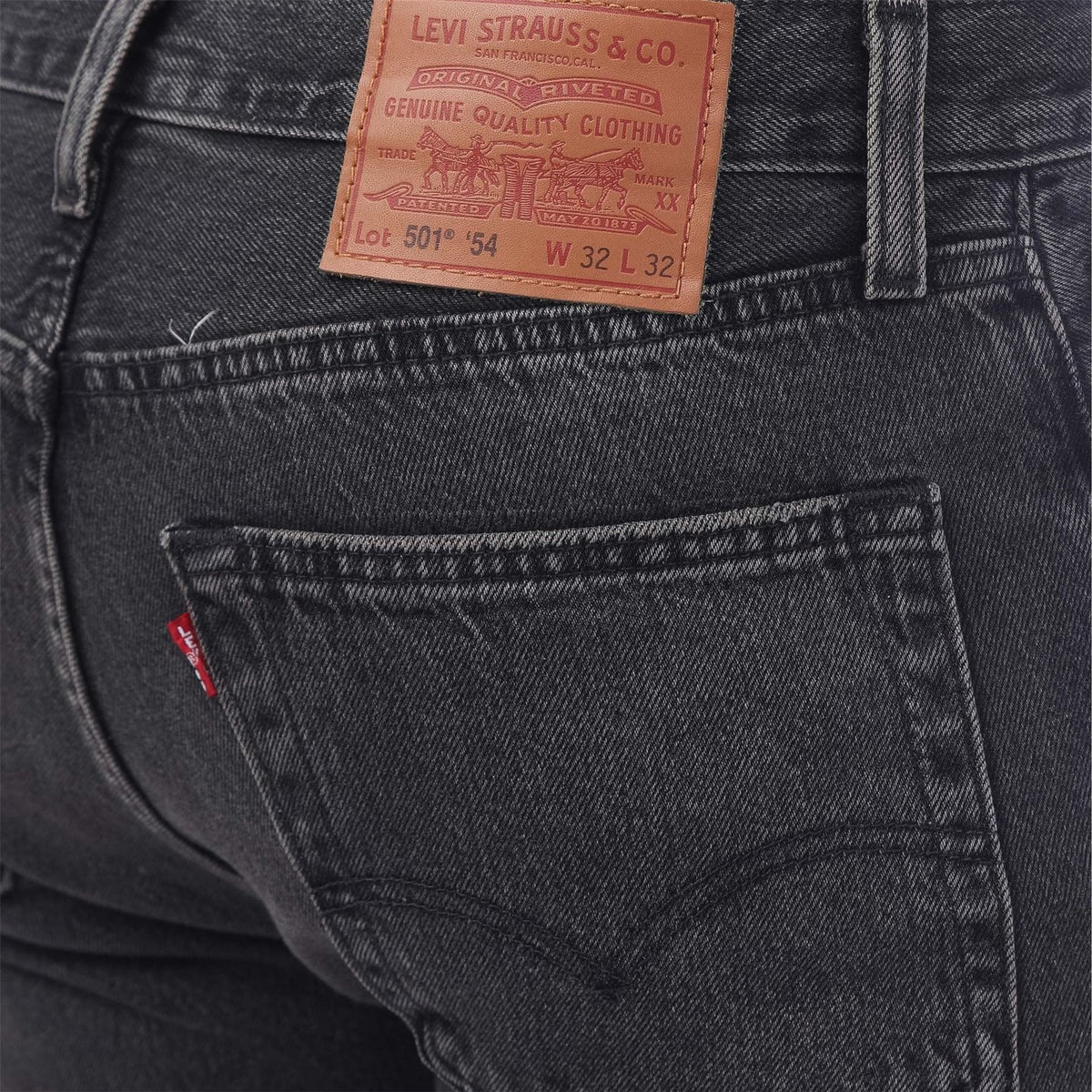 Levis Black Destructed Straight Leg Jeans