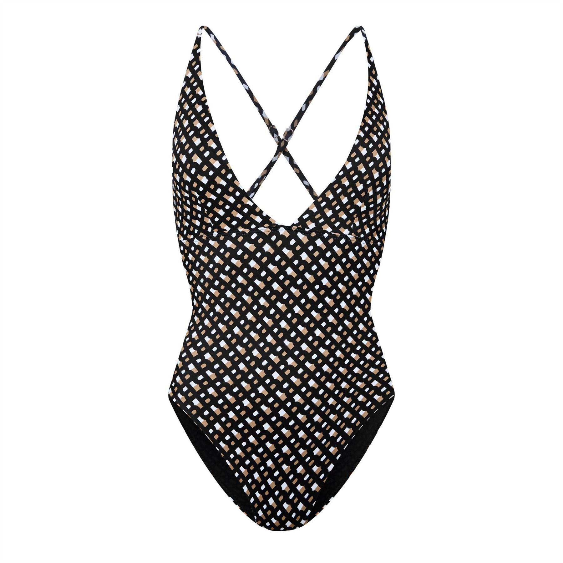 Boss Monogram Geometric One Piece Swimsuit