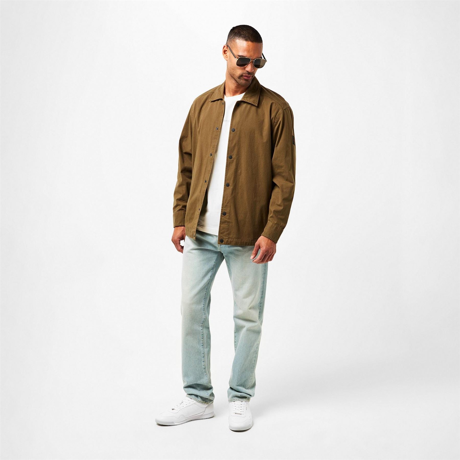 Boss Labib Cotton Long Sleeve Water Resistant Overshirt