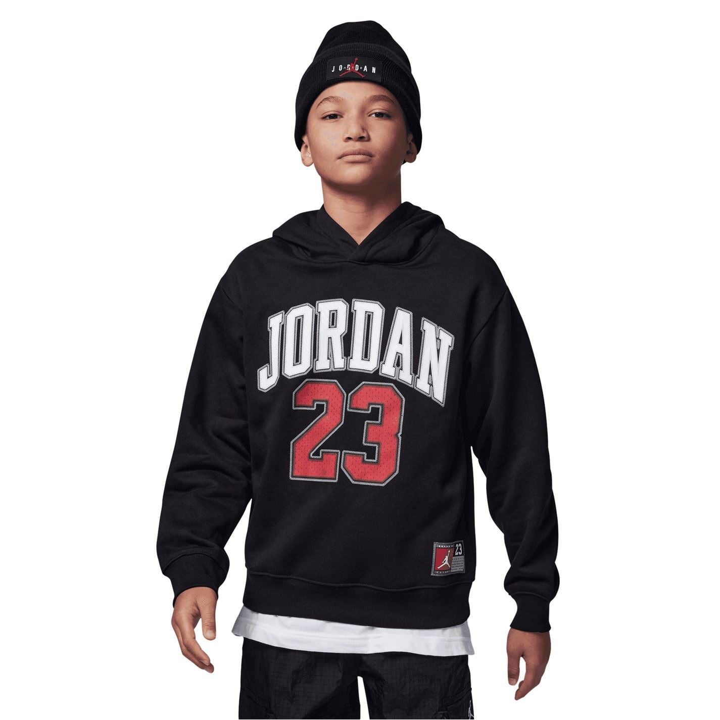 Air Jordan Logo Print Hooded Neck Long Sleeve Sweatshirt