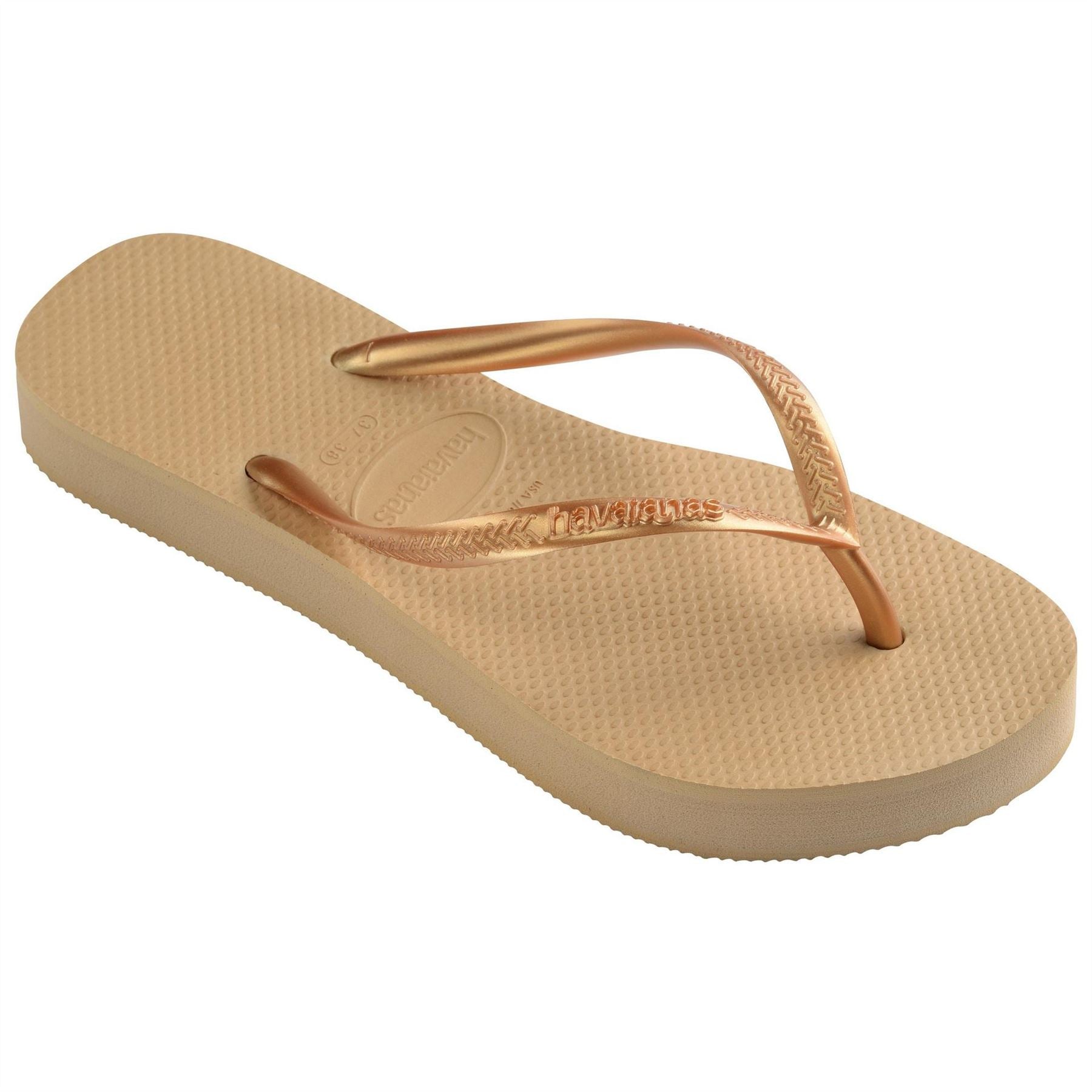 Havaianas Womens Hav. Slim Flatform Golden 35 36 Flip Flops
