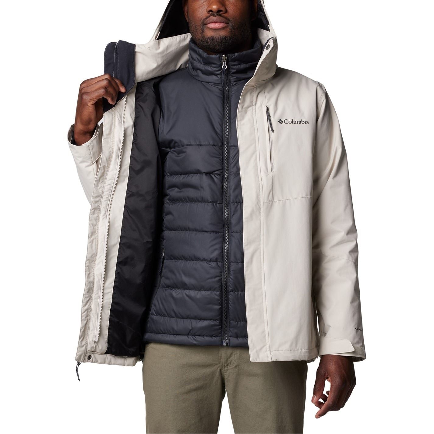 Columbia Element Blocker III Solid Patterned Hooded Three In One Jacket