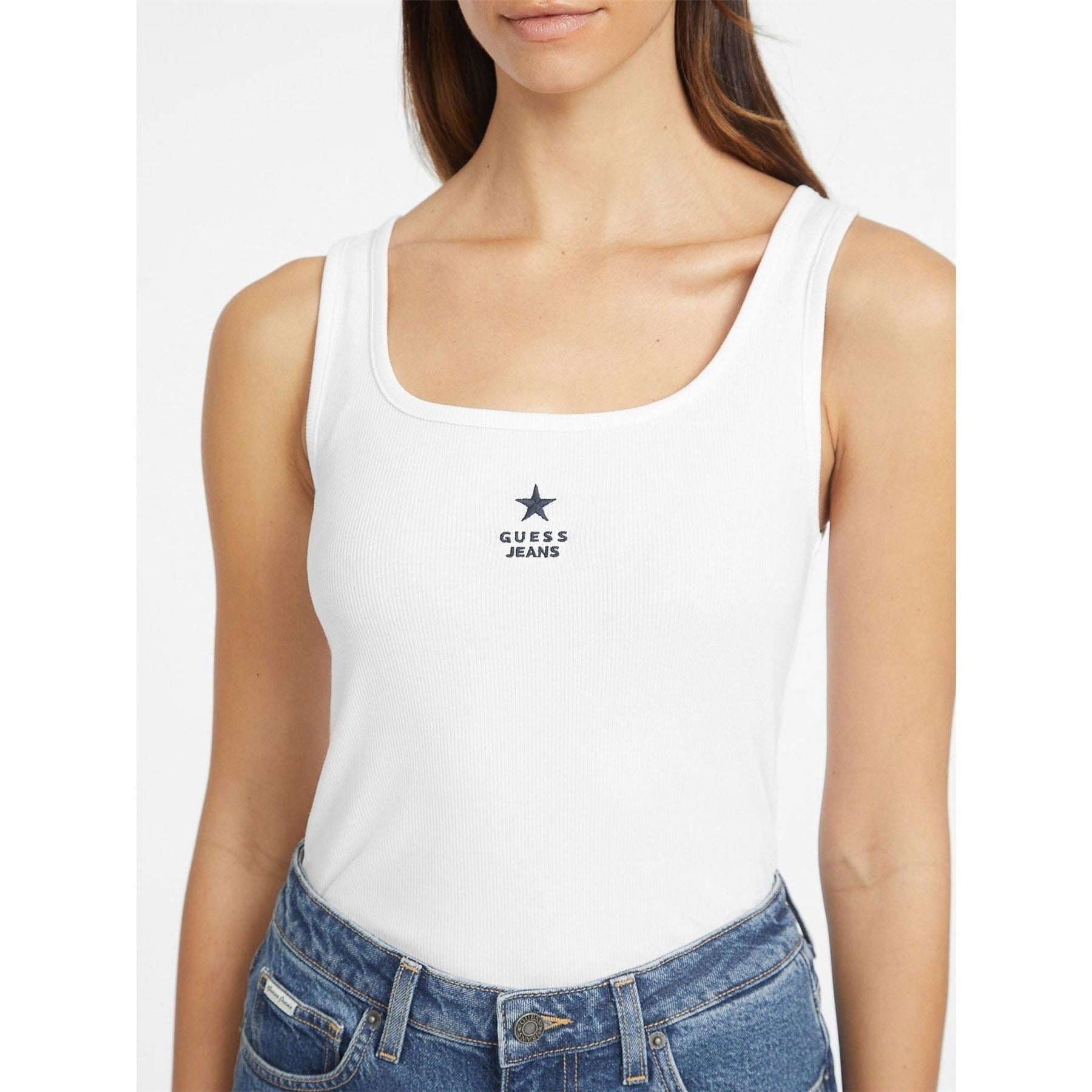 Guess Star Square Neck Slim Fit Tank