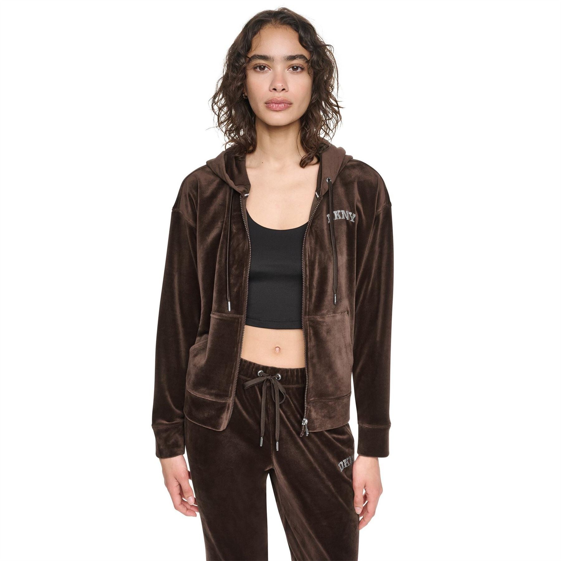 DKNY Velourdmt FulL-Zipullover Hoody Ld64