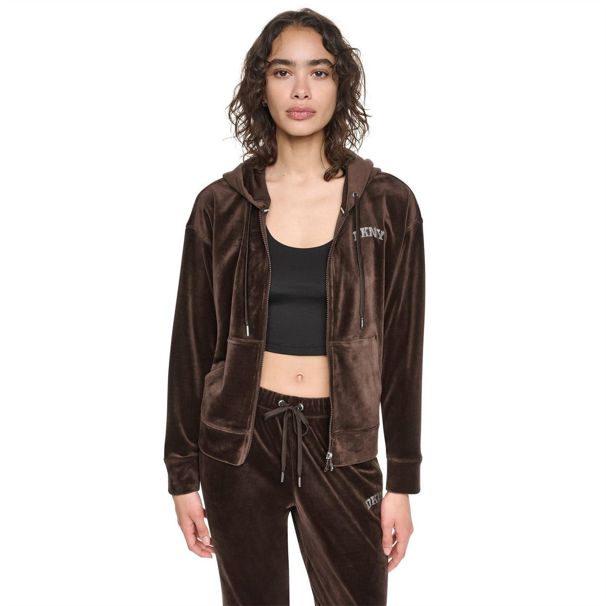 DKNY Velourdmt FulL-Zipullover Hoody Ld64