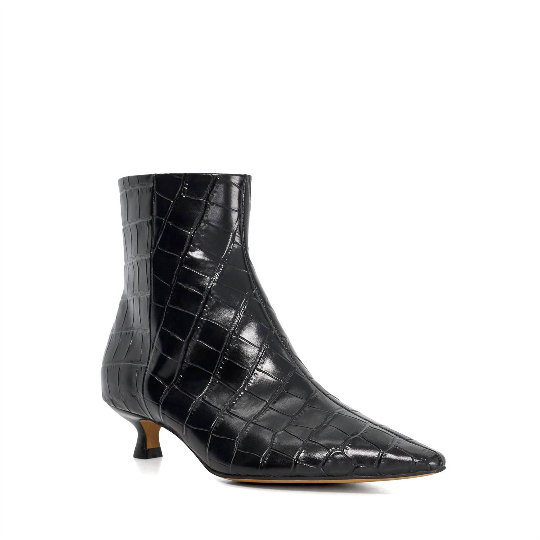 Dune London Odore Snake Skin Textured Ankle Boots