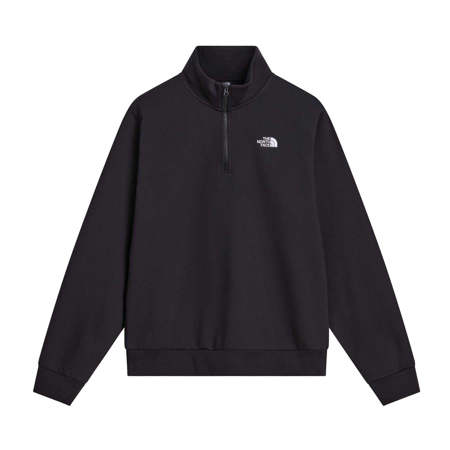 The North Face Relaxed Fit Zip Neck High Collar Long Sleeve Sweatshirt