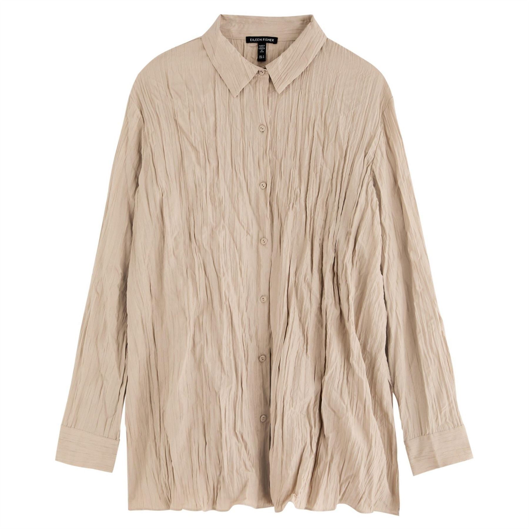Eileen Fisher Crinkle Pleated Shirt
