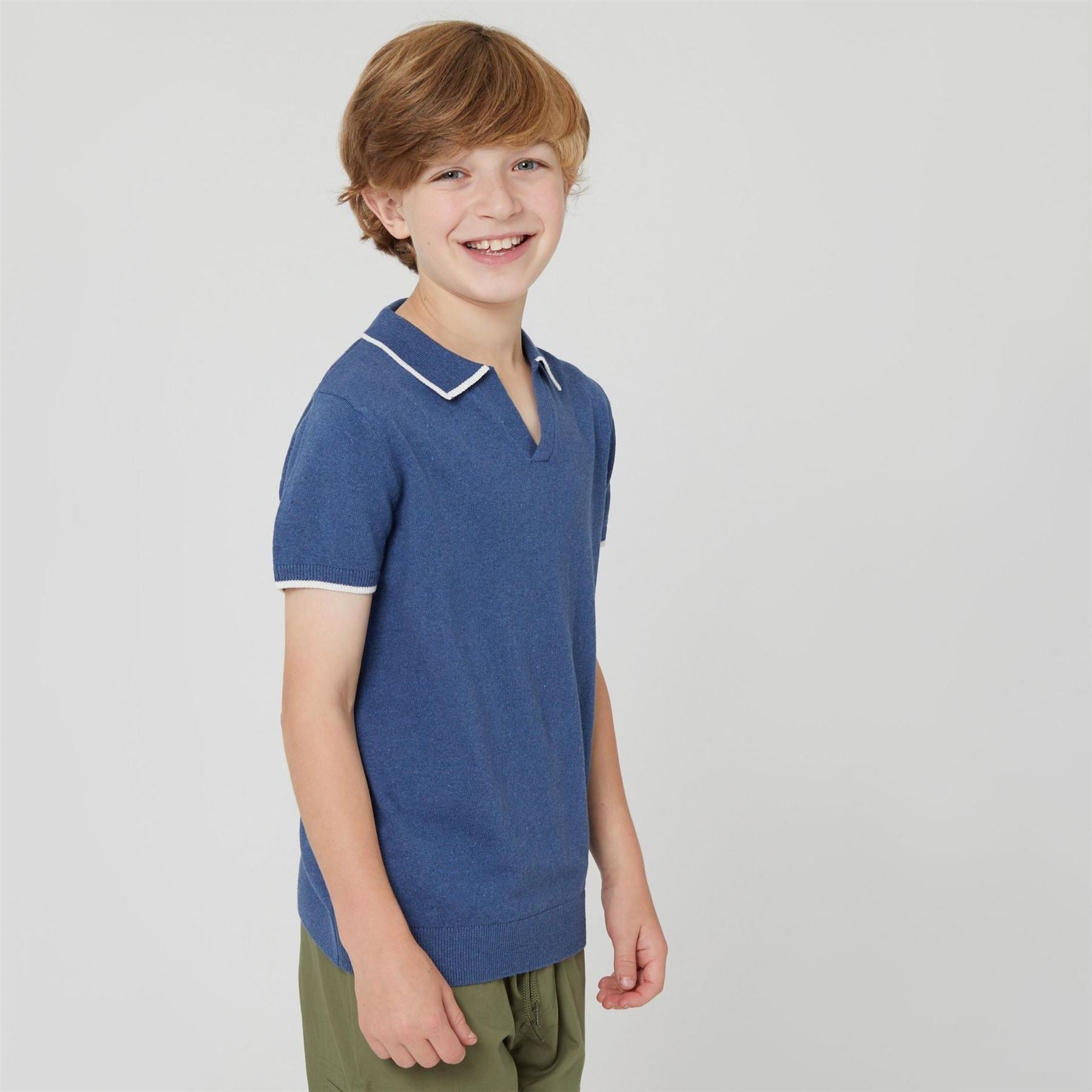 Studio Knitted Short Sleeve Polo Juniors