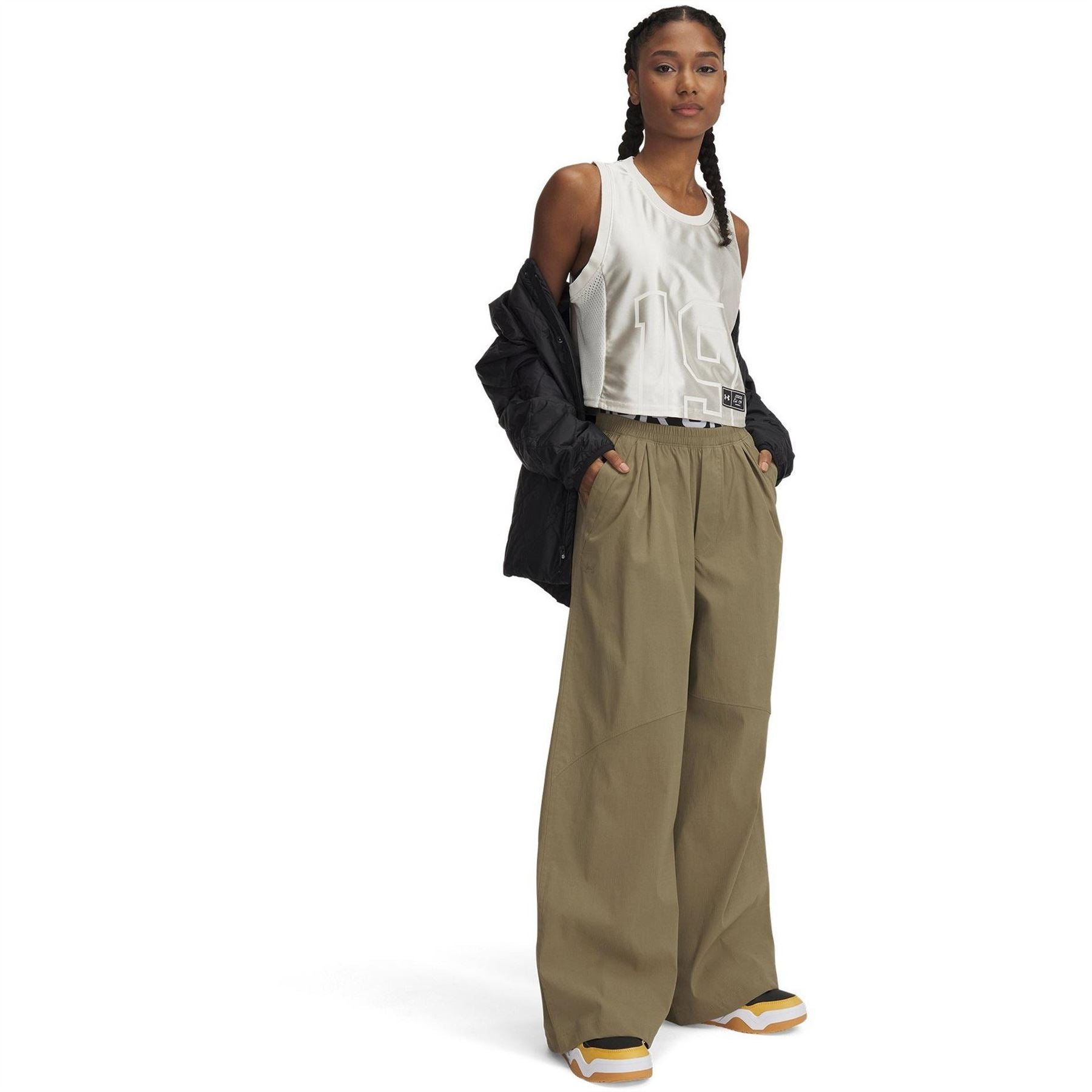 Under Armour Solid Patterned Parachute Wide Leg Pants