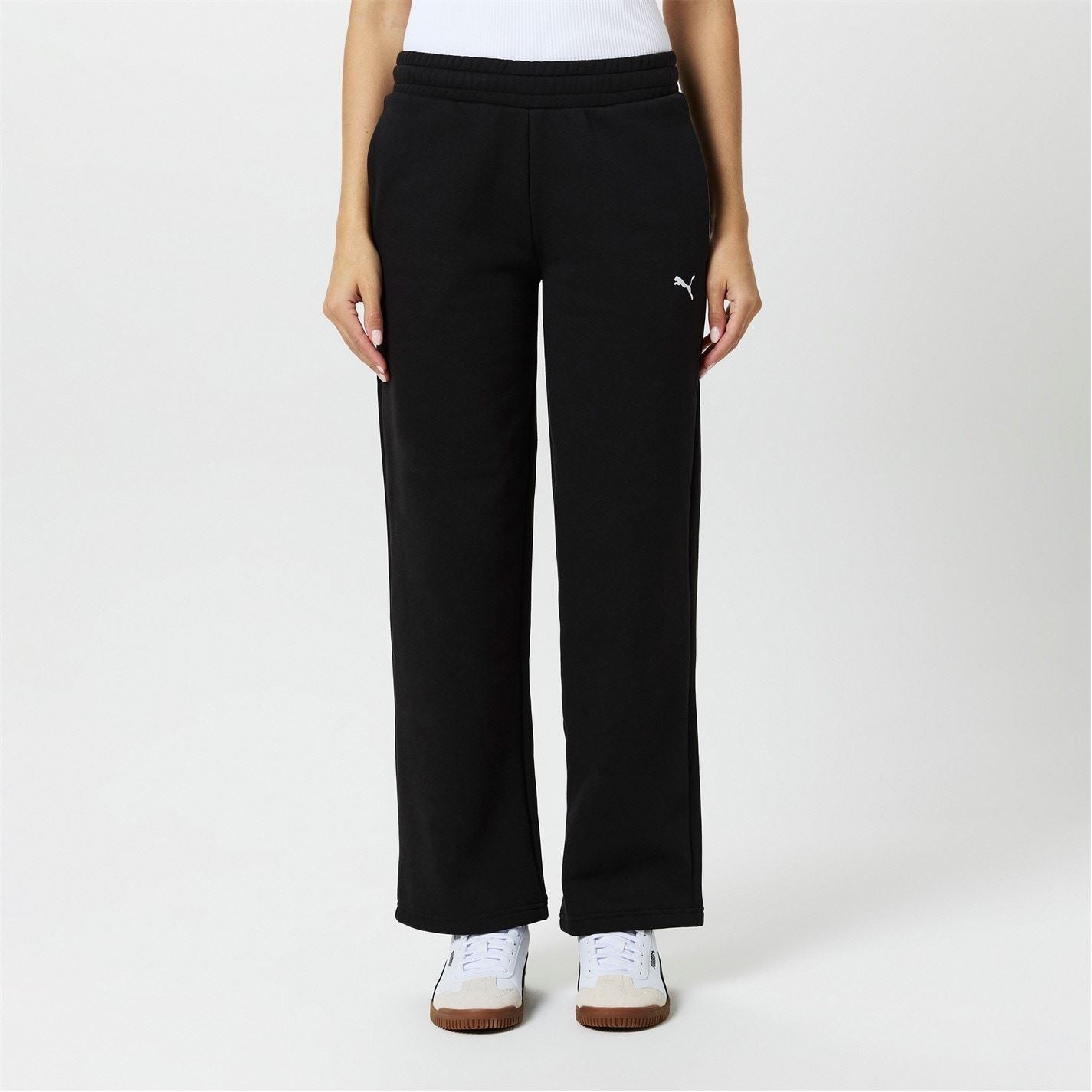 Puma Womens Single Cat Wide Leg Joggers