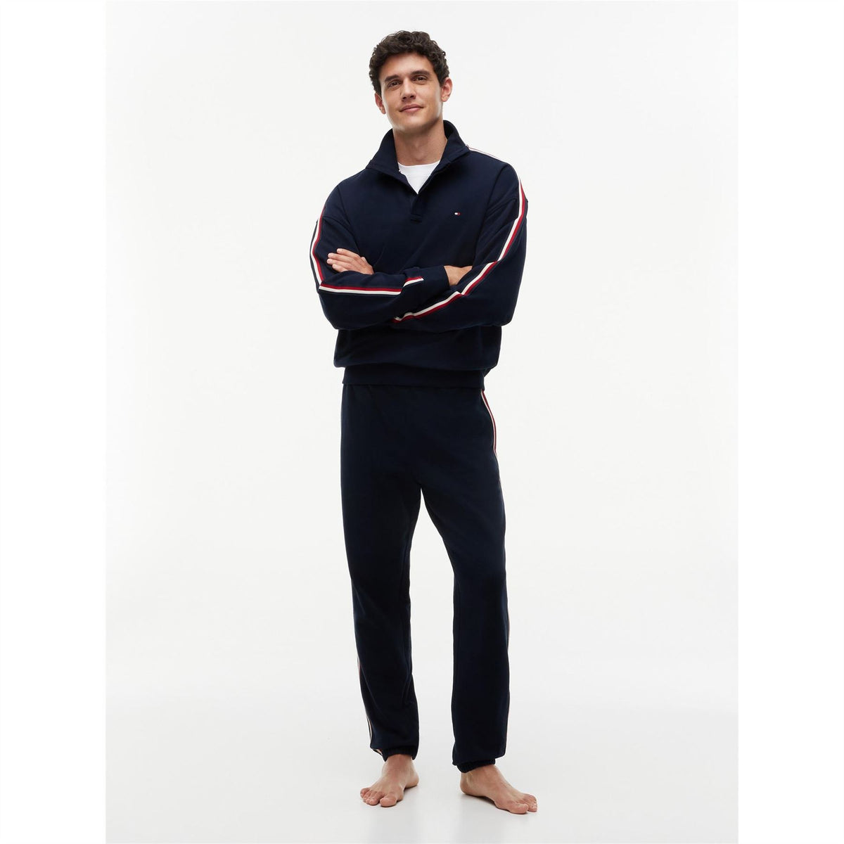 Tommy Hilfiger Global Stripe Half Button Top