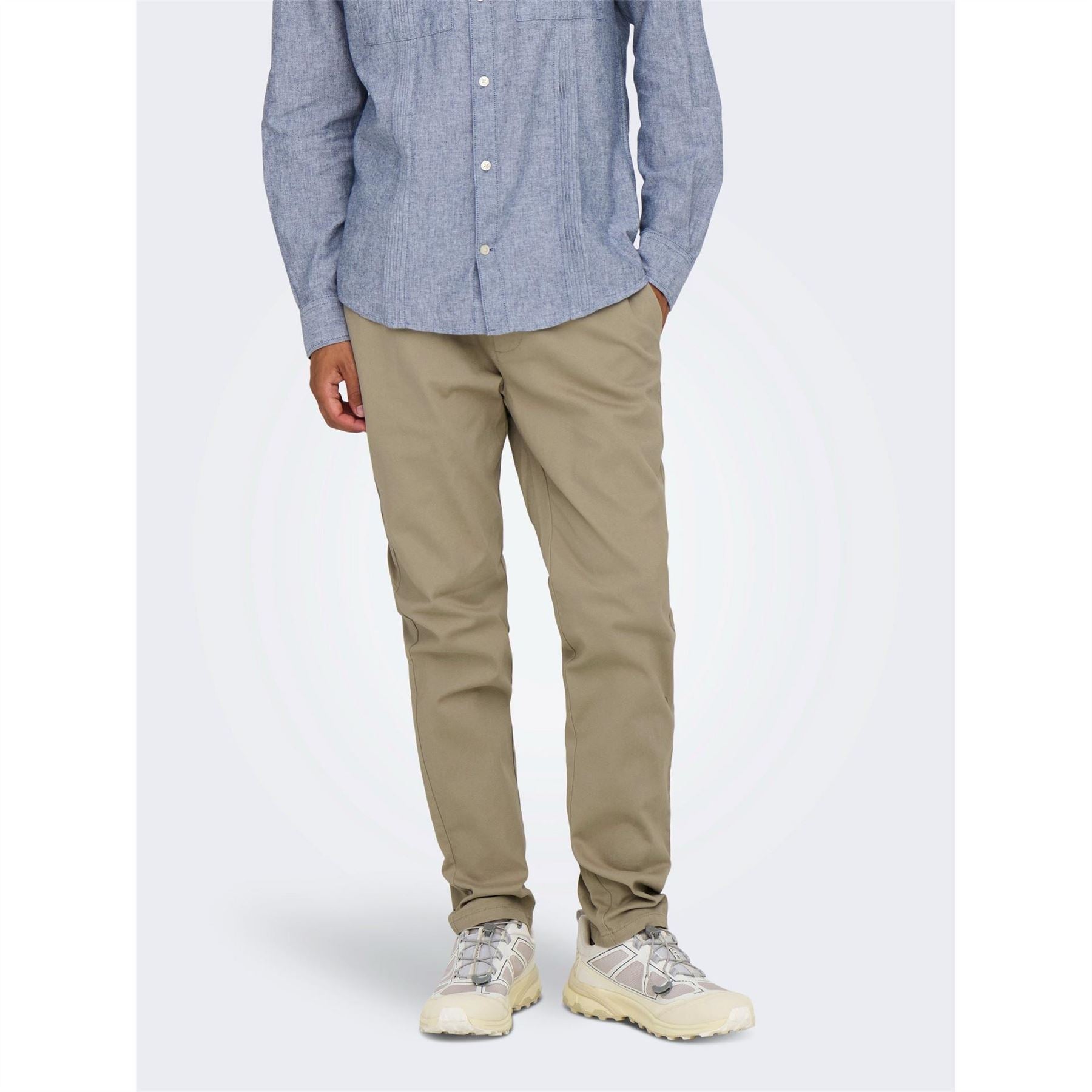 Only Solid Patterned Straight Chinos