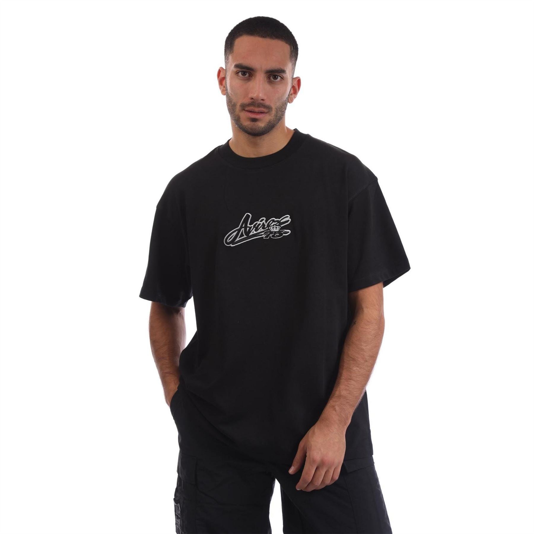Avirex Rego Embroidered Arch Lettering Crew Neck Short Sleeve T-Shirt