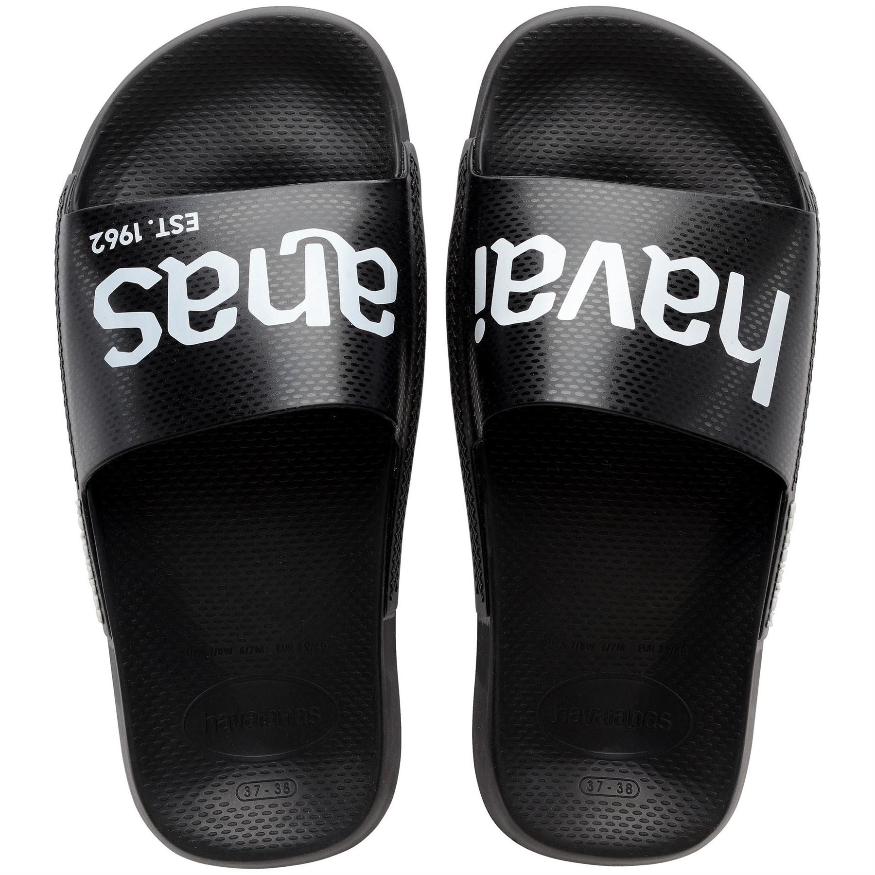 Havaianas Womens Hav. Slide Classic Logomania Black Flip Flops