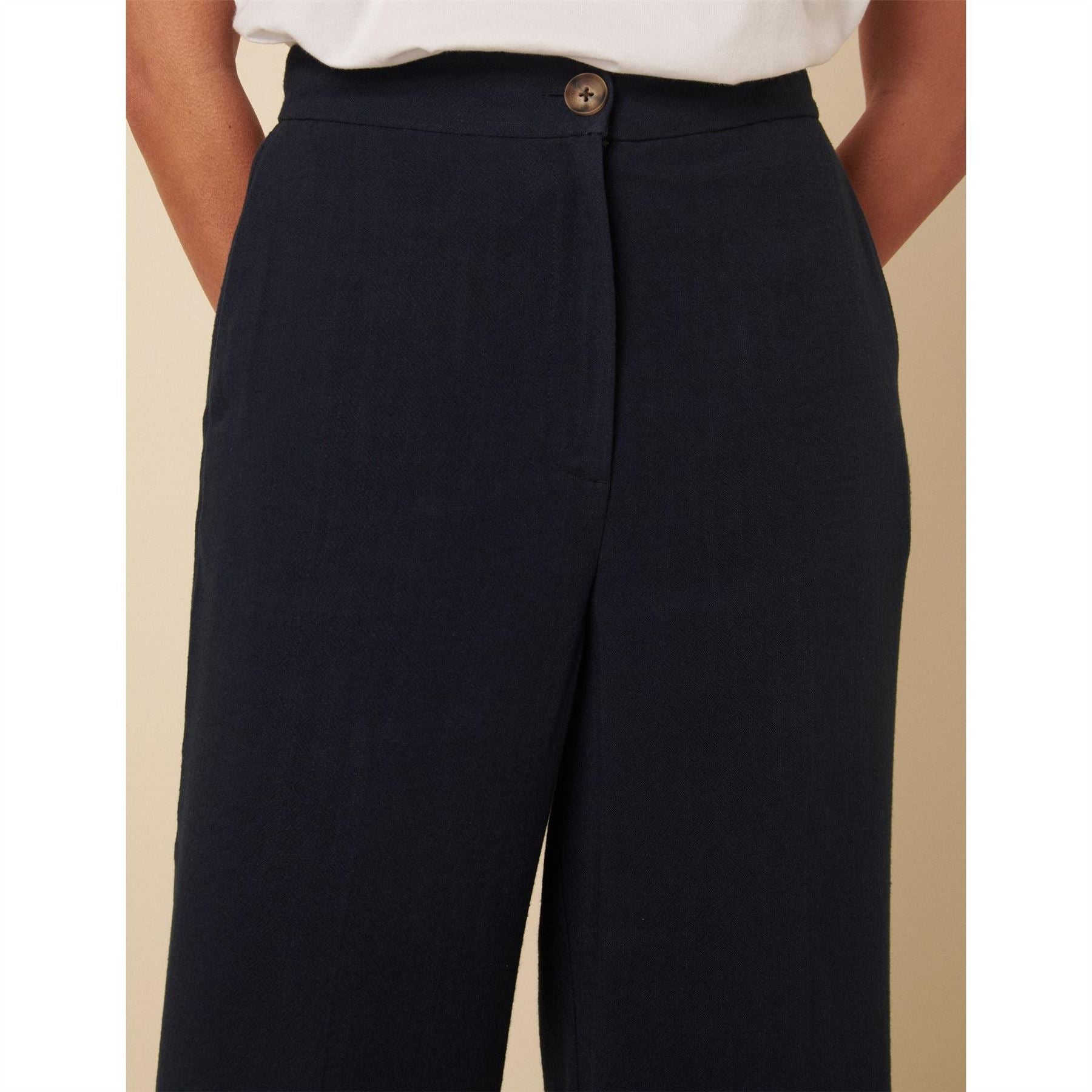 Nobodys Child Solid Patterned Straight Leg Trousers