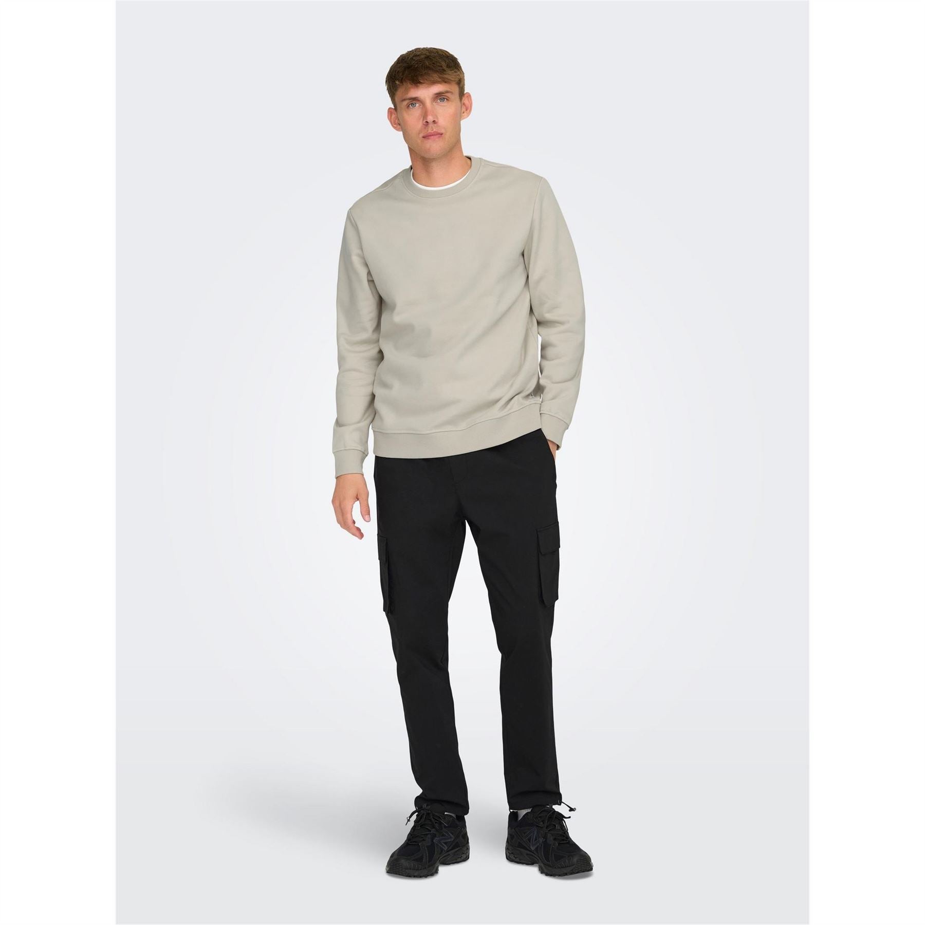 Only and Sons Only Solid Patterned Straight Combat Pants