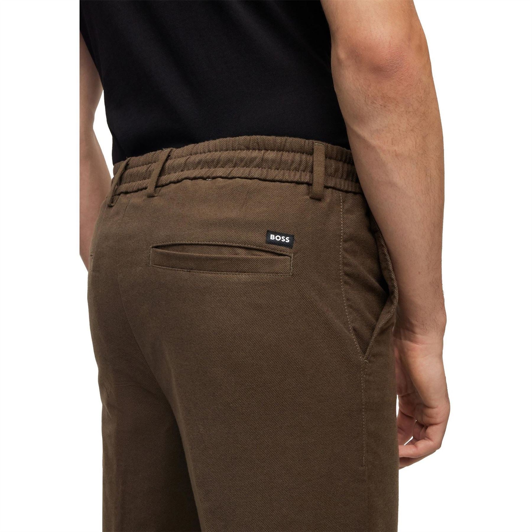 Boss Kane Solid Patterned Straight Trousers