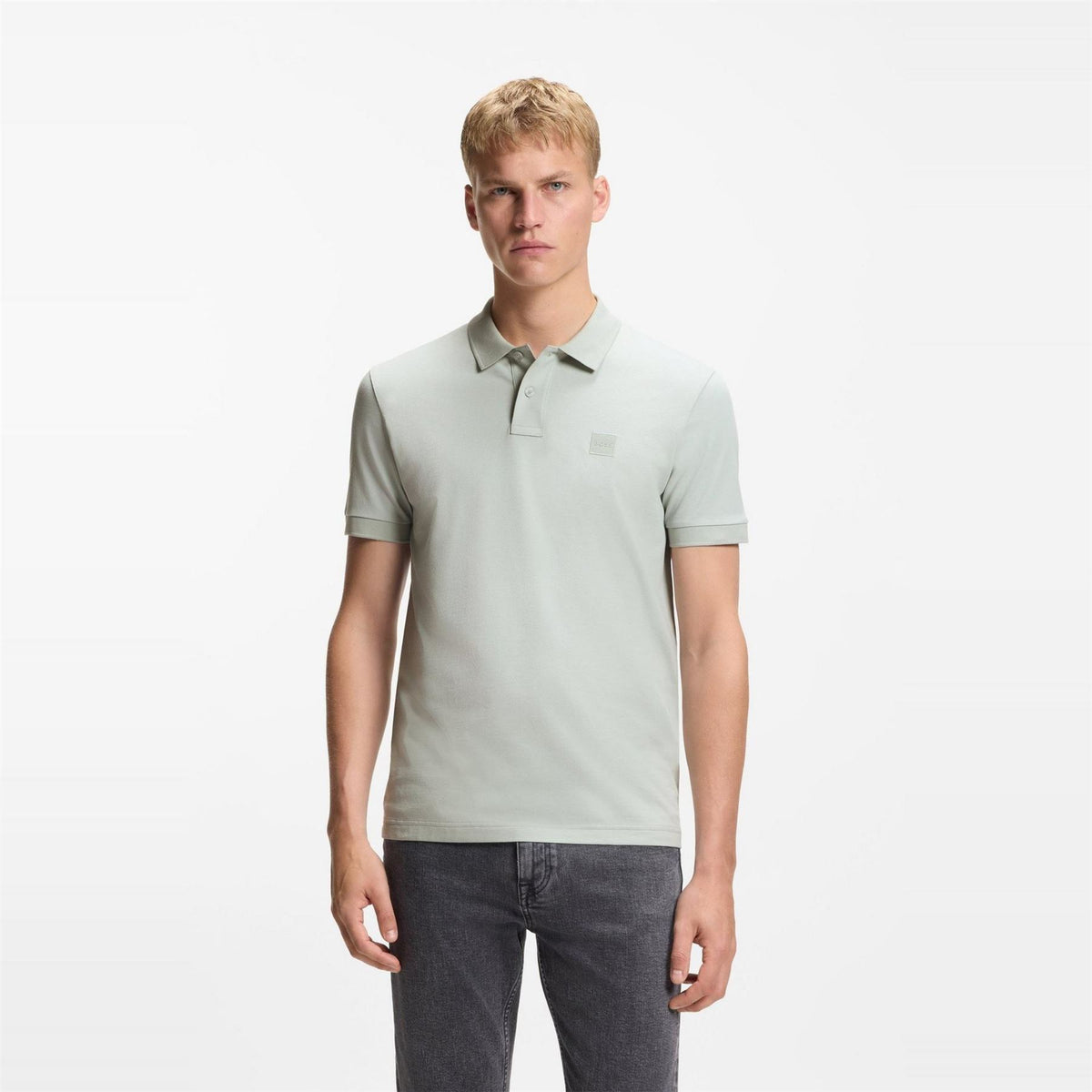 Boss Collared Neck Button Placket Polo Shirt