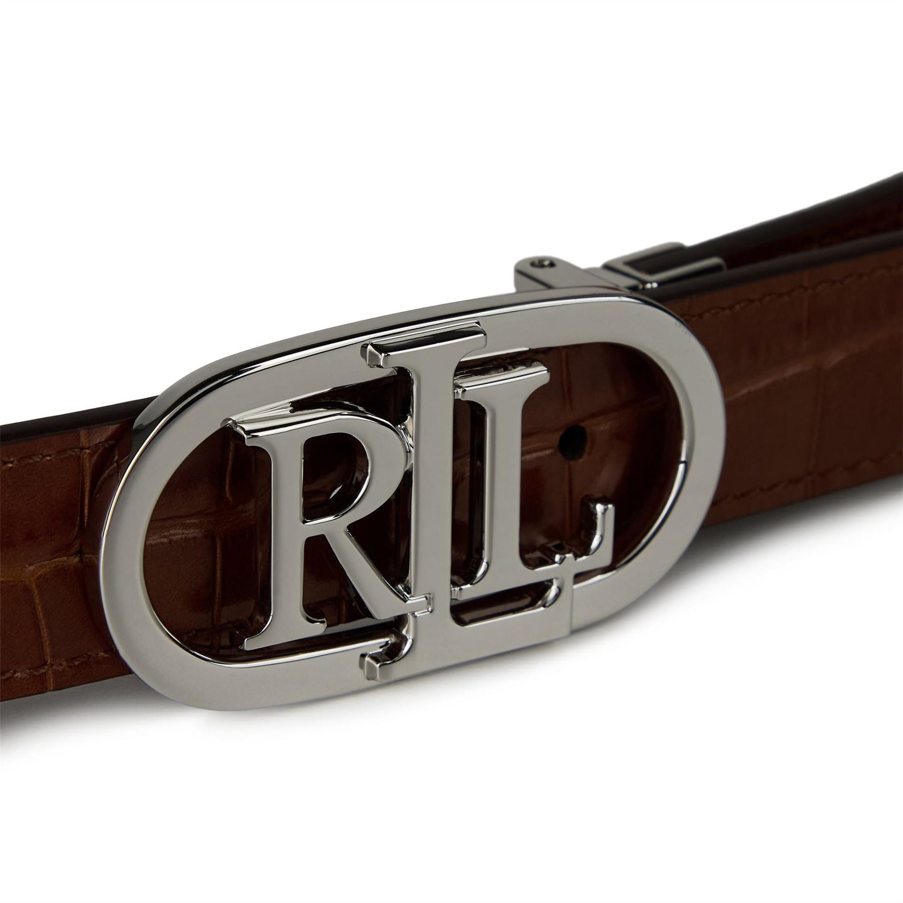 Lauren by Ralph Lauren Logo Reversible Leather Skinny Belt