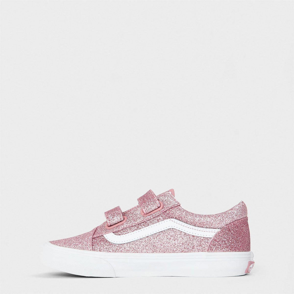 Vans Kids Old Skool V Glitter Rose Gold Canvasas Trainers