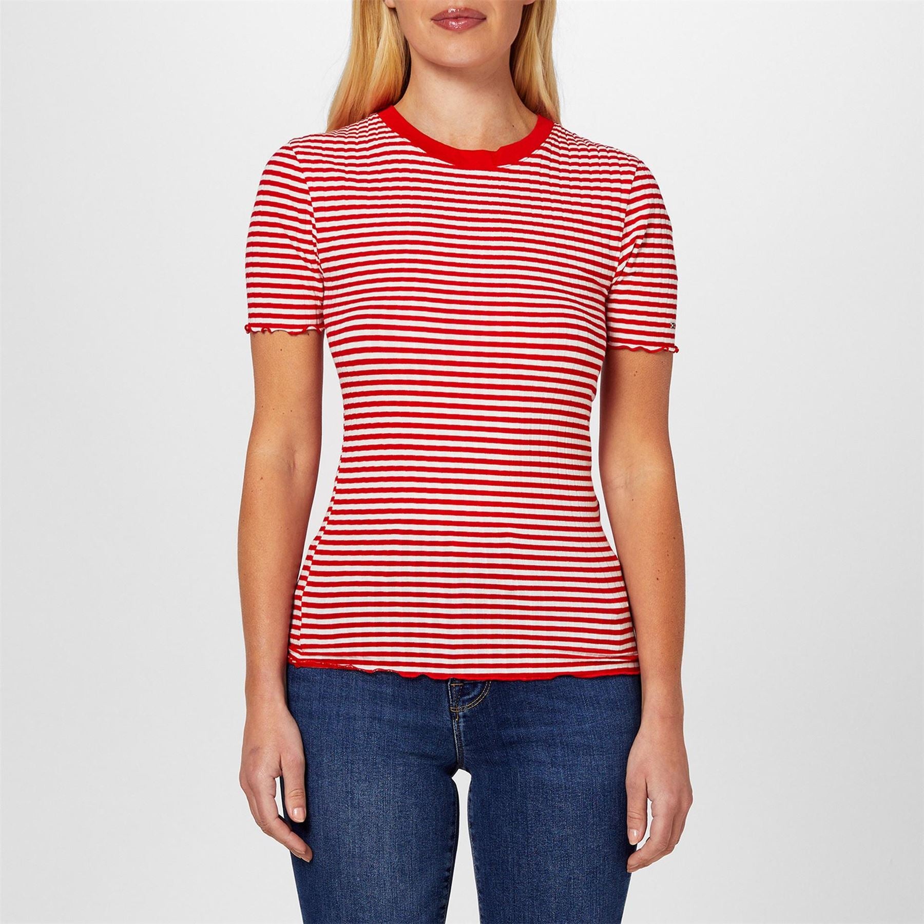 Tommy Hilfiger Striped Slim Fit Crew Neck T-Shirt