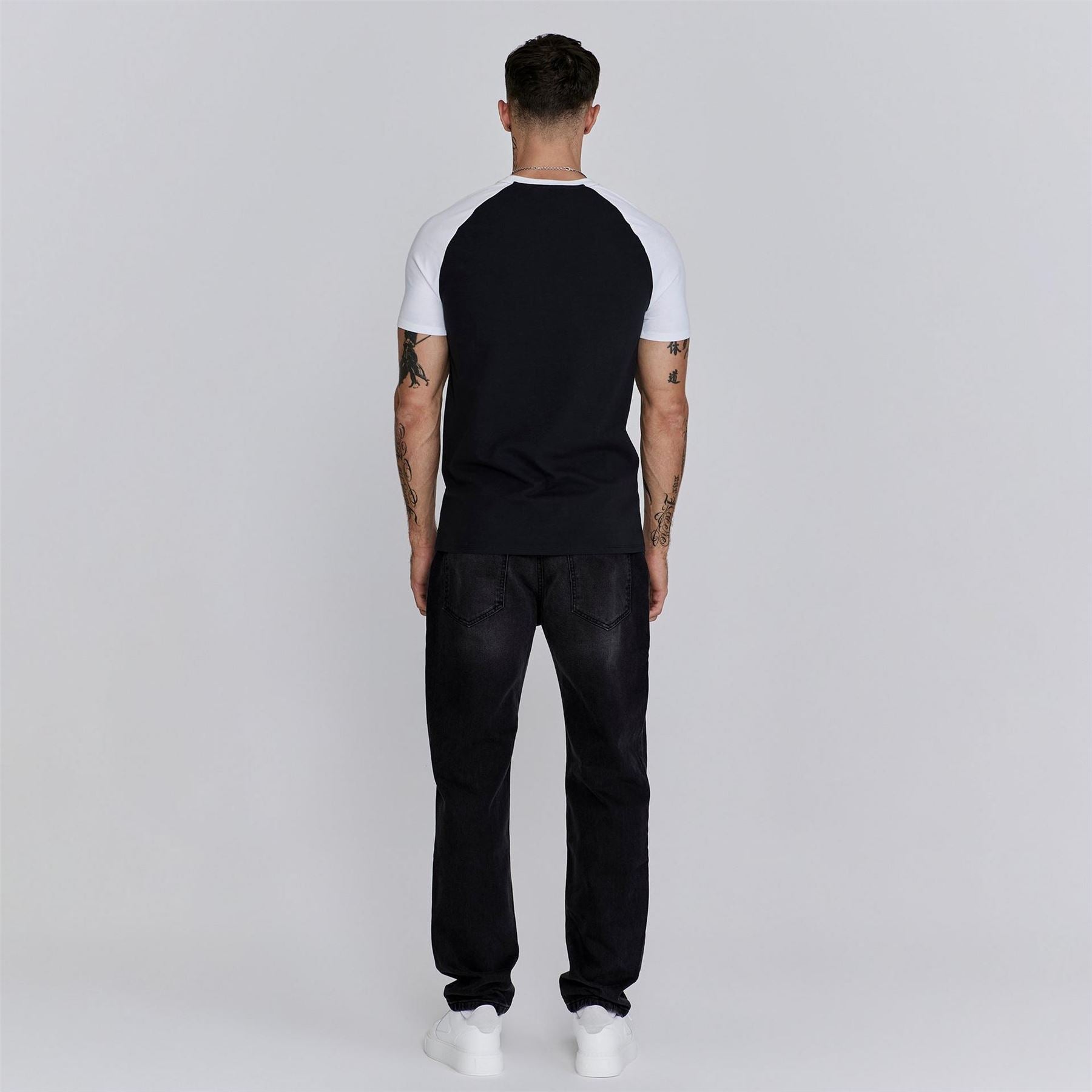 SikSilk Raglan Regular Fit Crew Neck T-Shirt