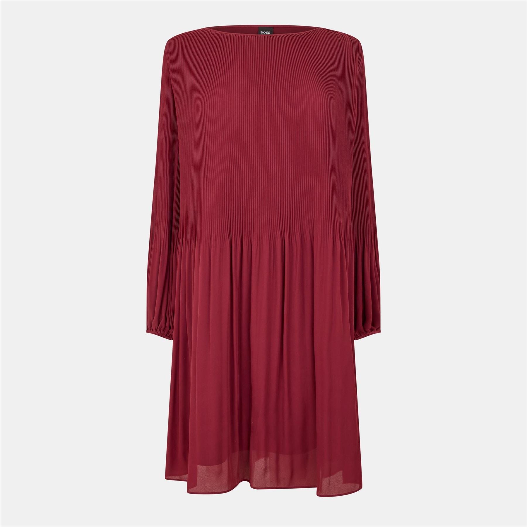 Boss Dasie Crew Neck Long Sleeve Knee Length Dress