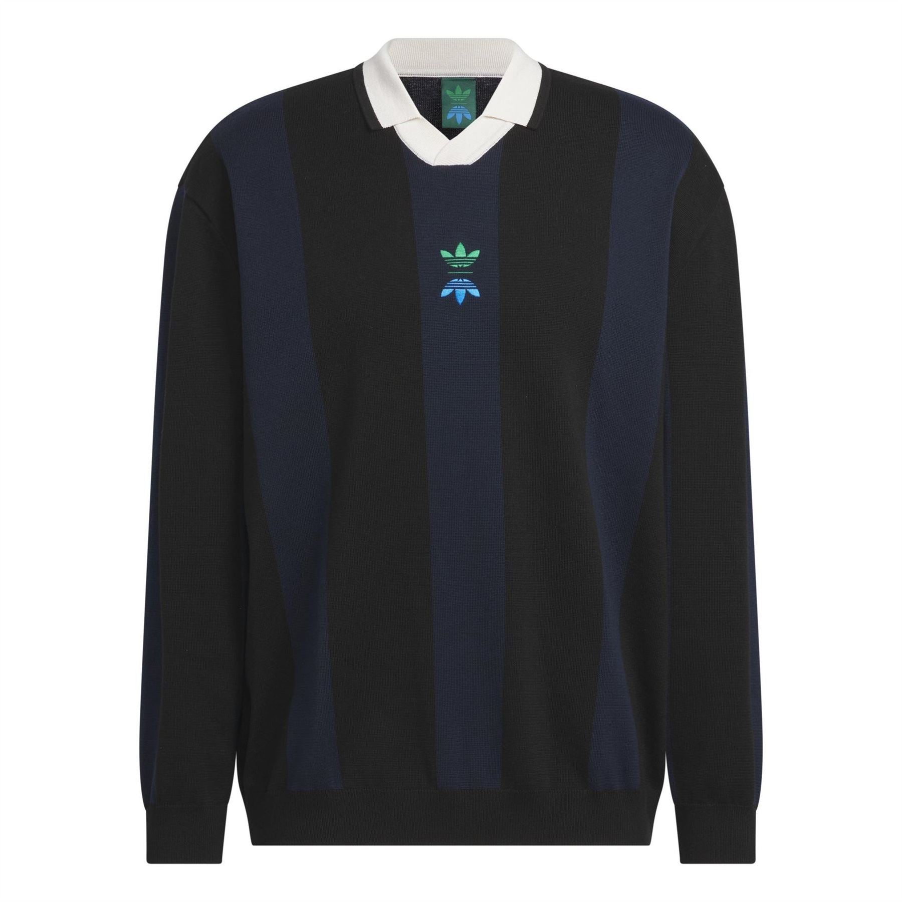 adidas Embroidered V-Neck Long Sleeve Sweater