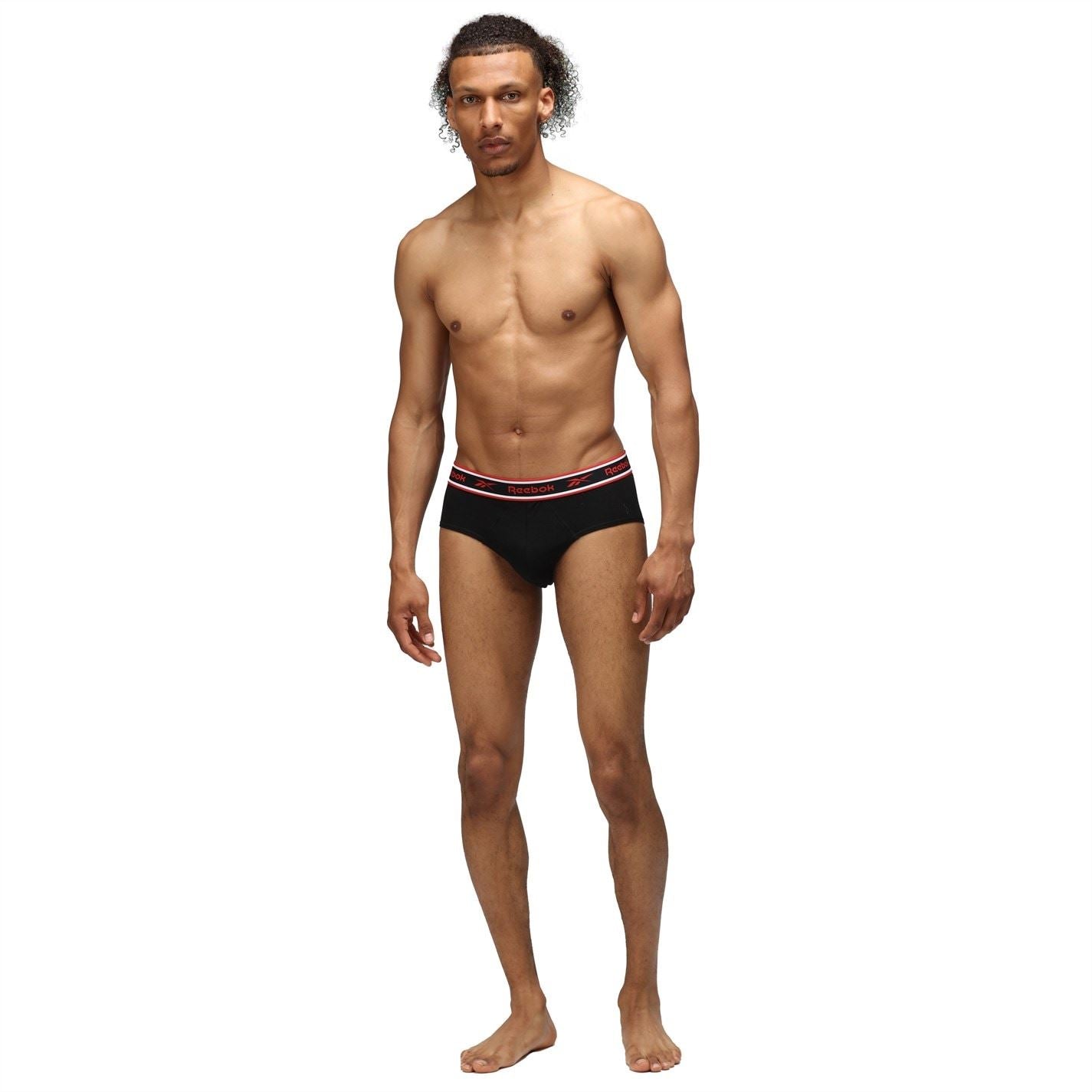 Reebok Mens 3 Pack Cotton Elastane Briefs