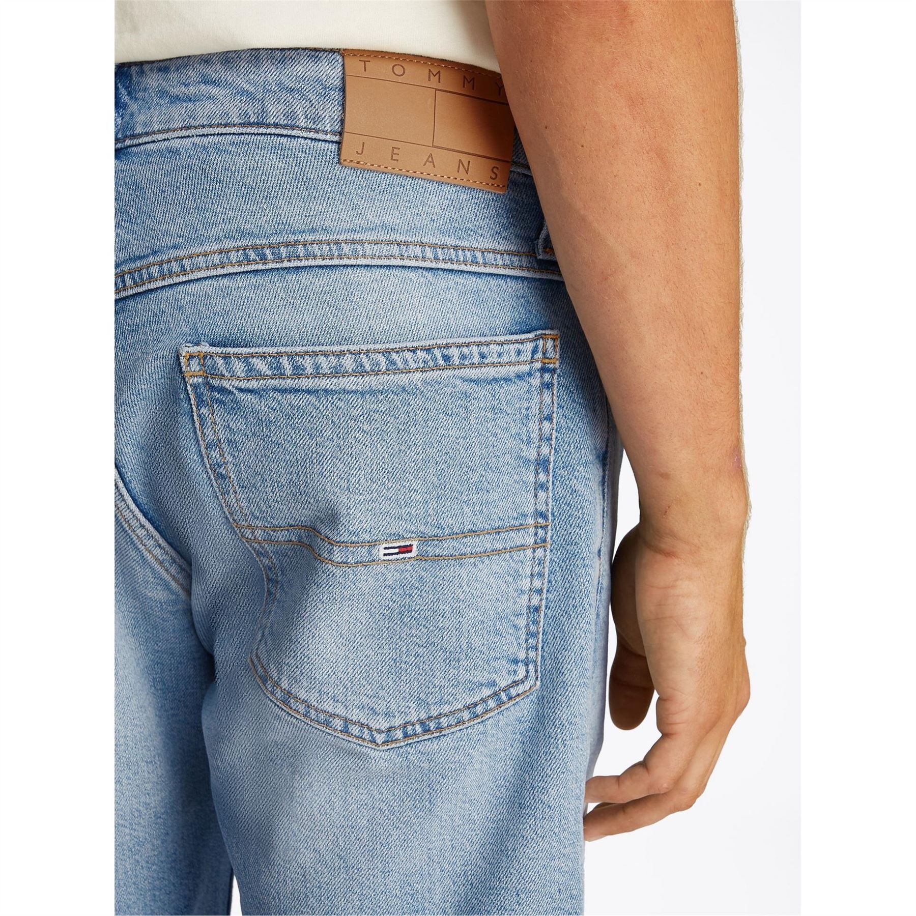 Tommy Jeans Denim Bermuda Shorts Solid Patterned