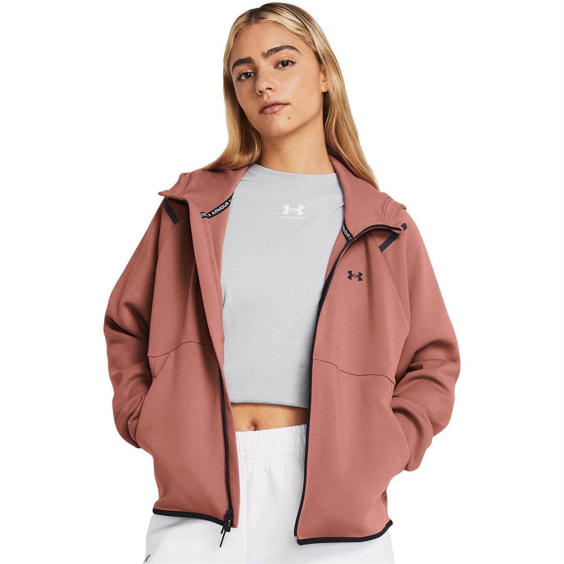 Under Armour Unst Heathered Patterned Hooded Full Zipper Sweat Jacket