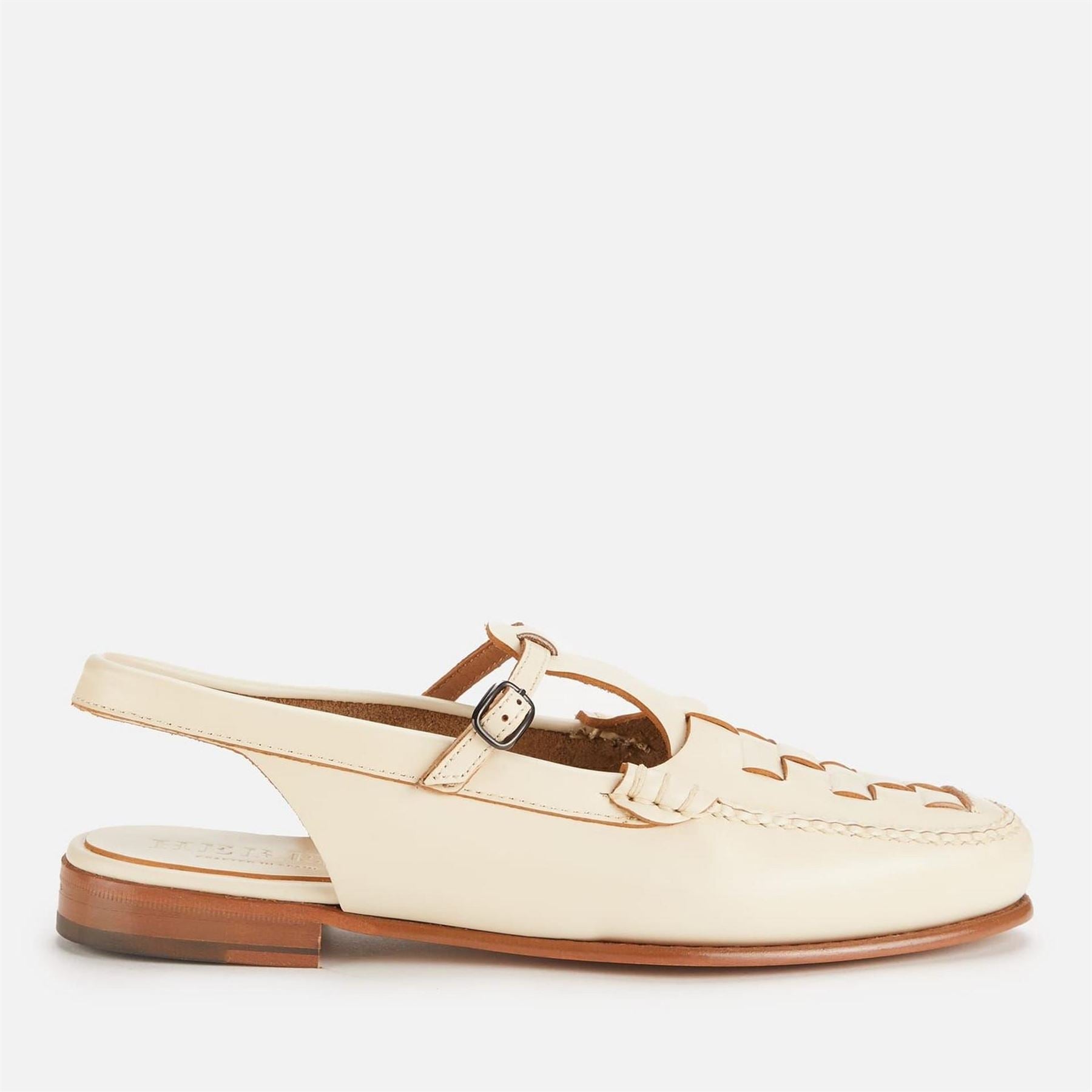 Hereu Leather T Bar Sling Back Flats