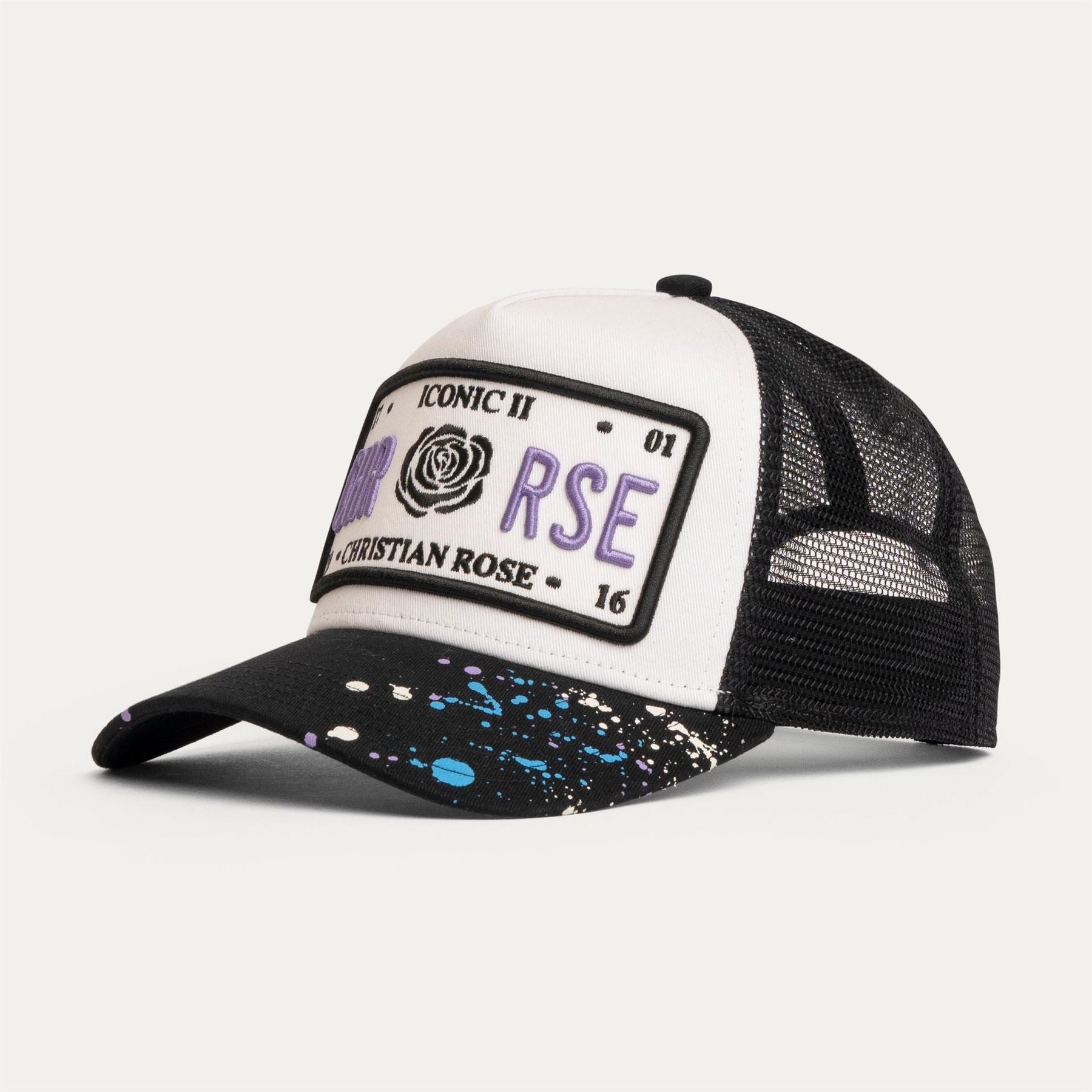 Christian Rose Iconic II Paint Splat Logo Trucker Cap