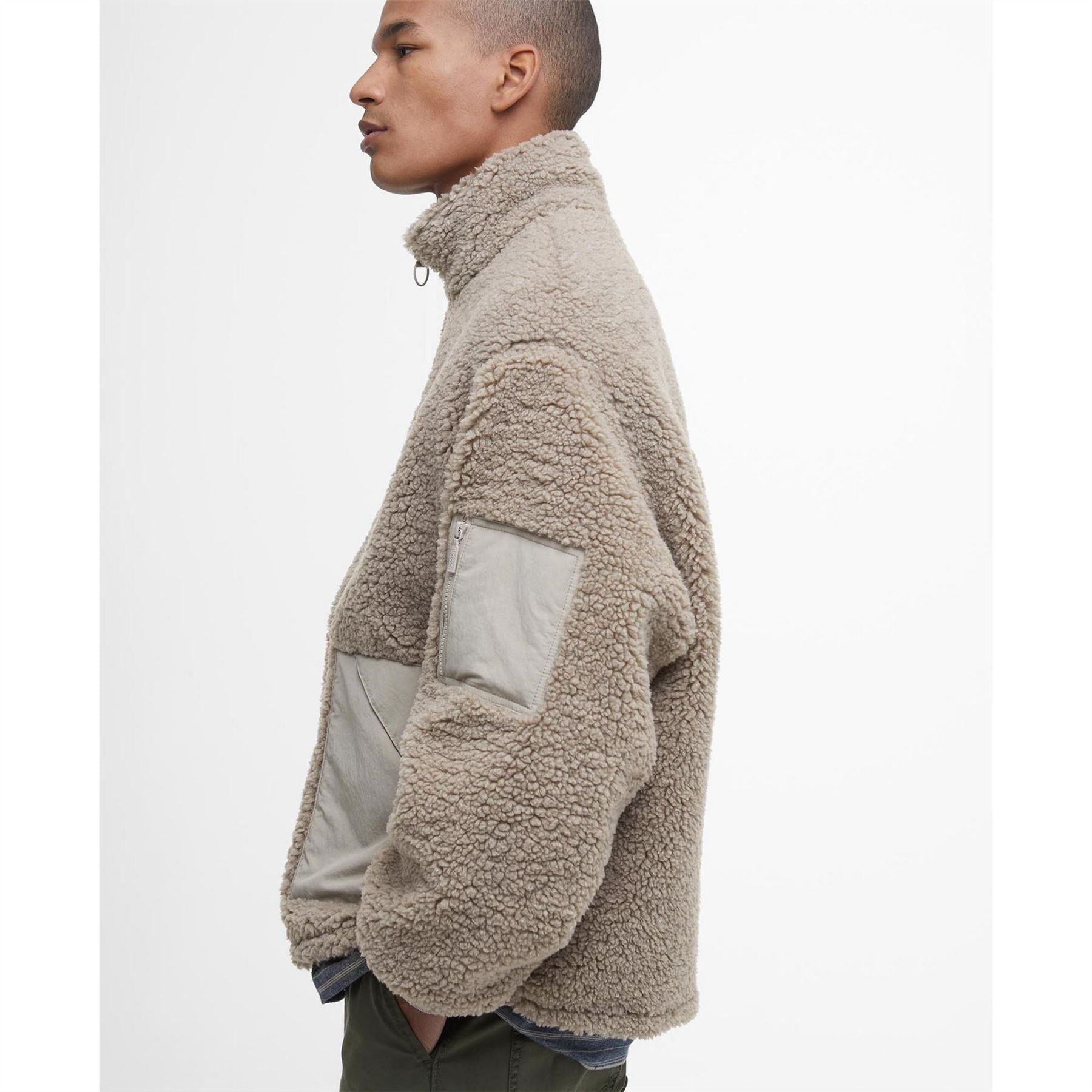 Barbour Weardale Fleece Funnel Neck Teddy Coat