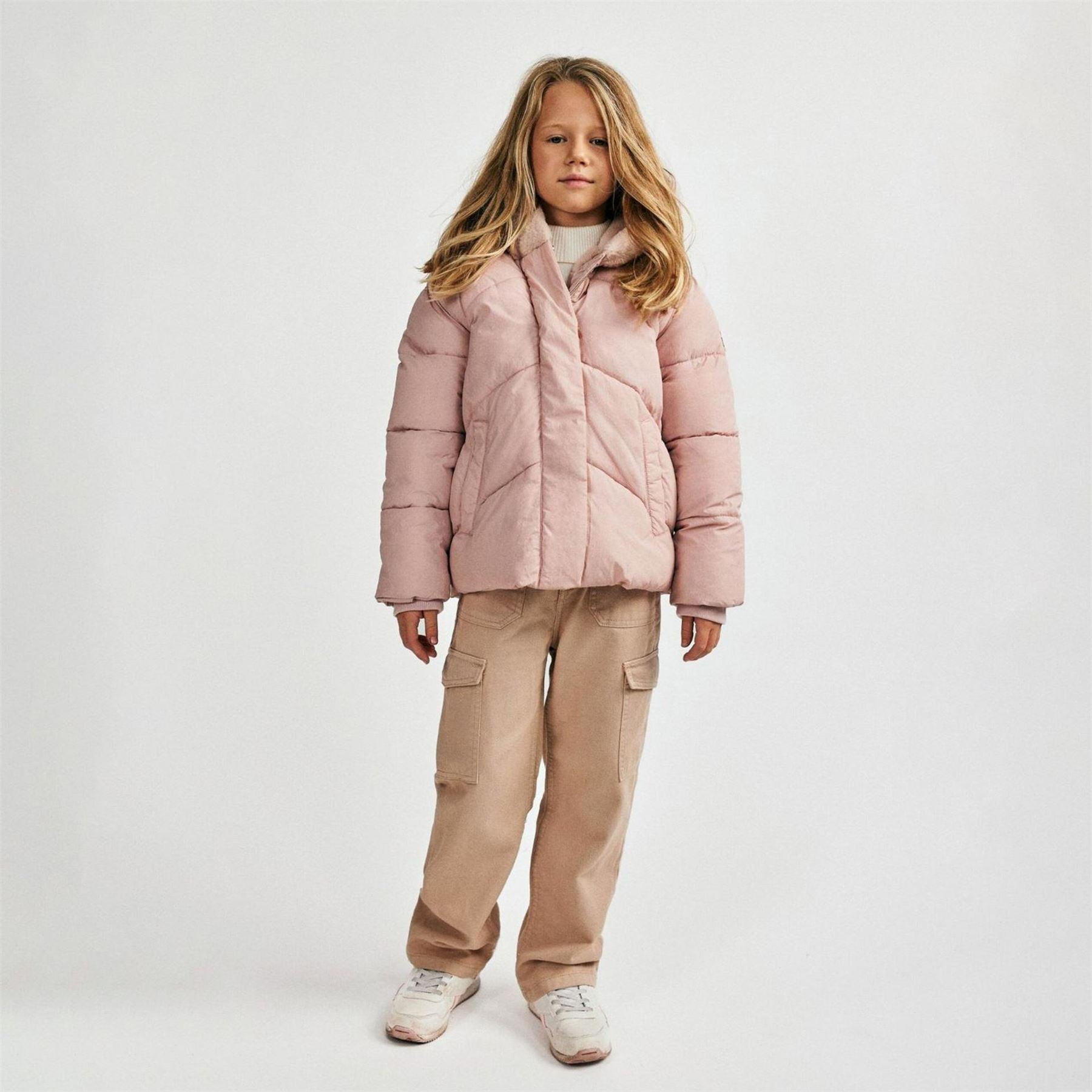 Minoti Girls Warm Padded Jacket With Hood Pink