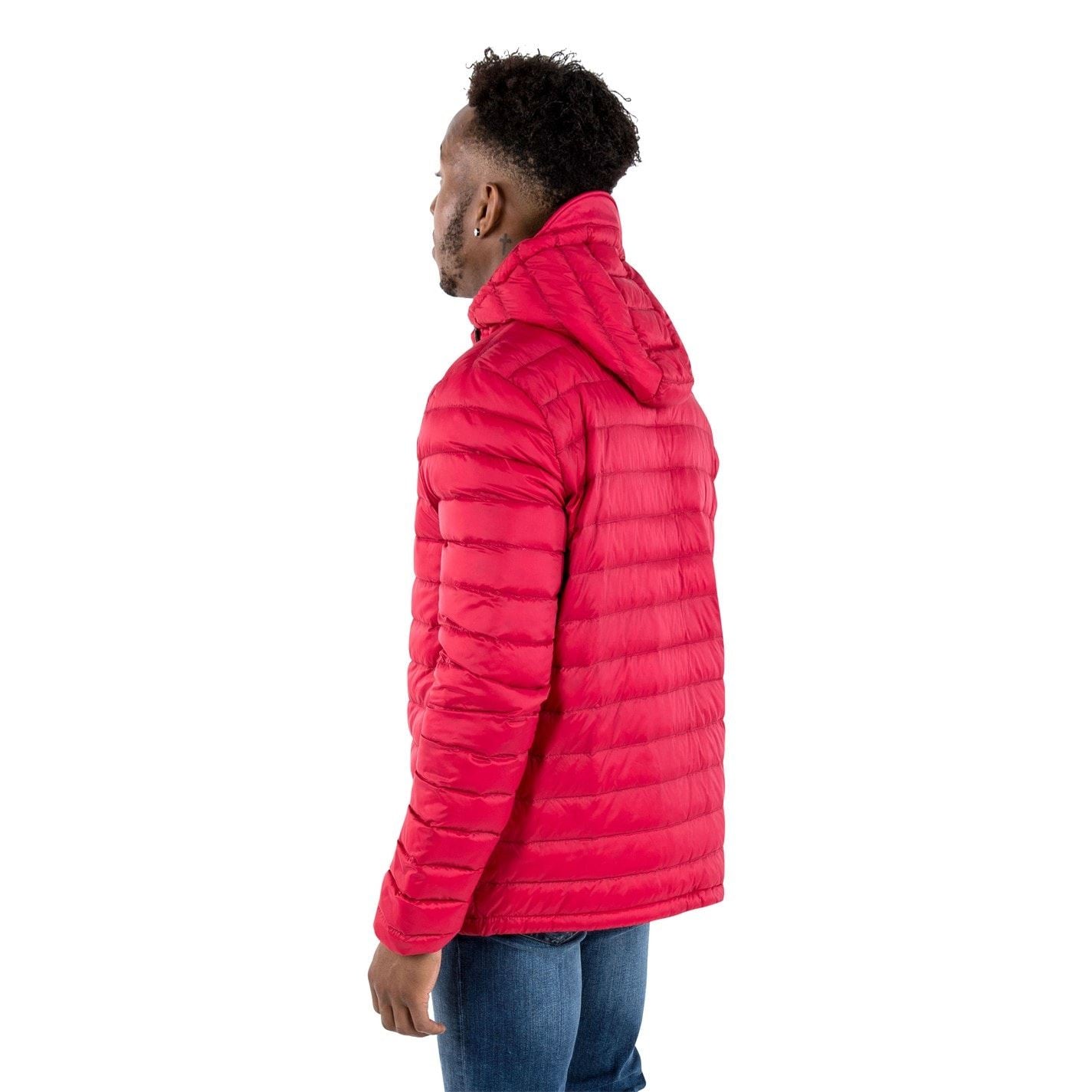 Trespass Digby Solid Patterned Hooded Down Jacket with Chest Pocket