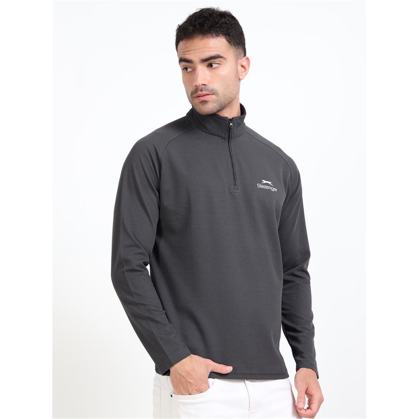 Slazenger Mens Hybrid Quarter Zip Sweatshirt